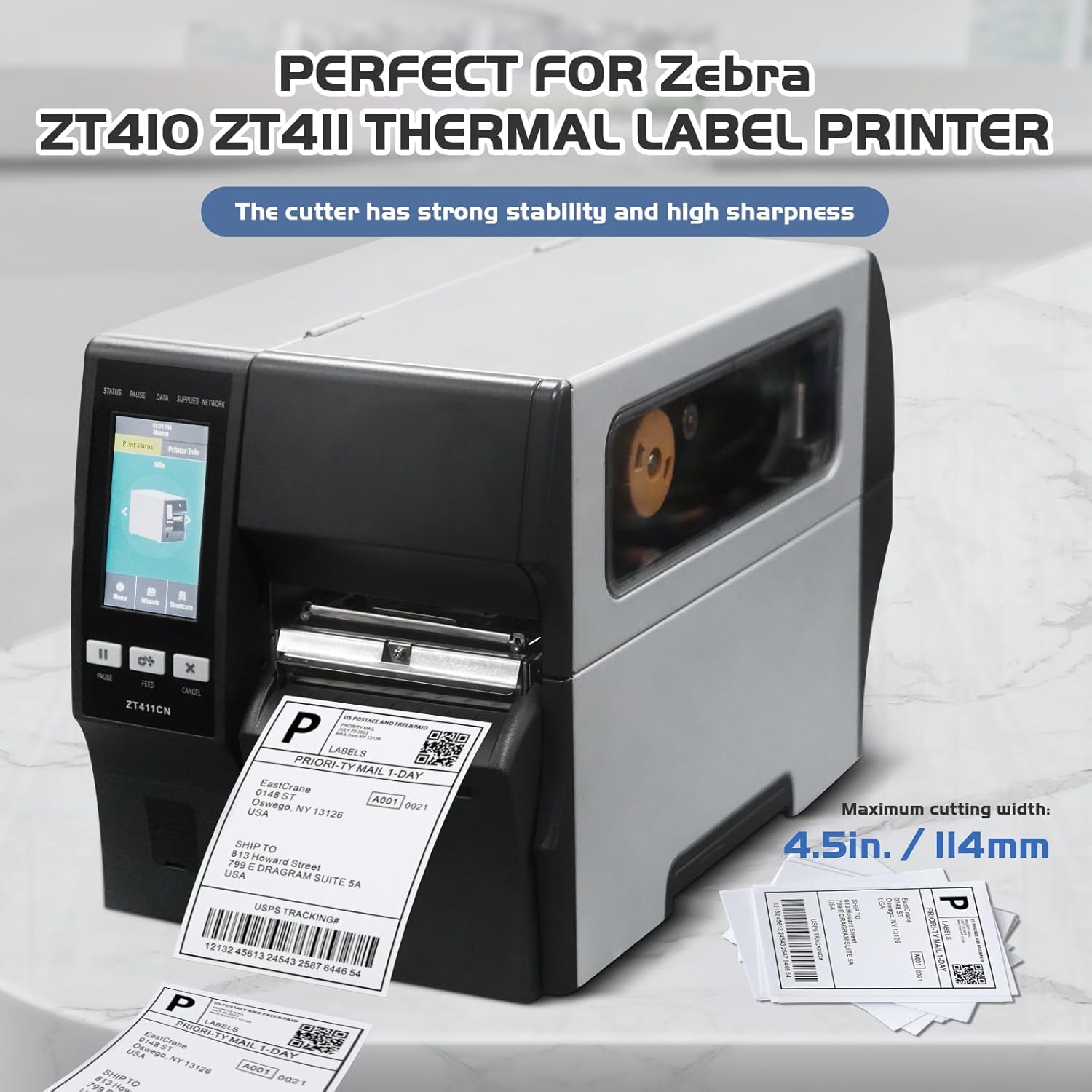 P1058930-189 Kit Cutter Assembly for Zebra ZT410 ZT411 Thermal Label Barcode Printer 203dpi 305dpi, P1058930-089 Upgrade Front Mount Cutter Spare Replacement Parts, ZT410 ZT411 Printer Accessories