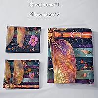 Vista 46 de AILONEN Juego de funda de edredón de rosas rojas tamaño Queen, juego de ropa de cama 3D con rosas rojas aceitadas para niñas, funda de edredón