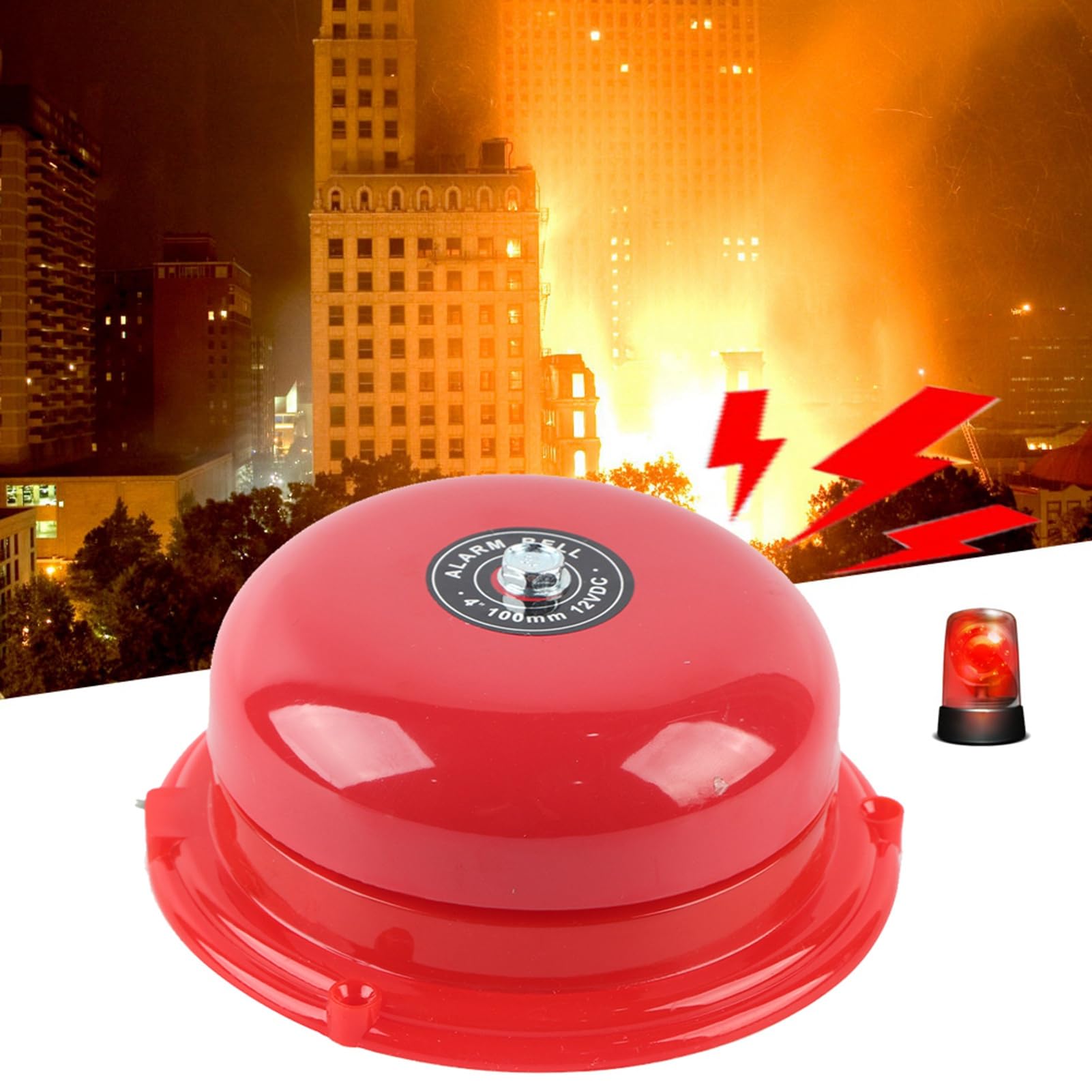 Klanata 100dB Fire Alarm Bell, 4 Inches Internal Strike, Electric Bell for School and Factory Safety