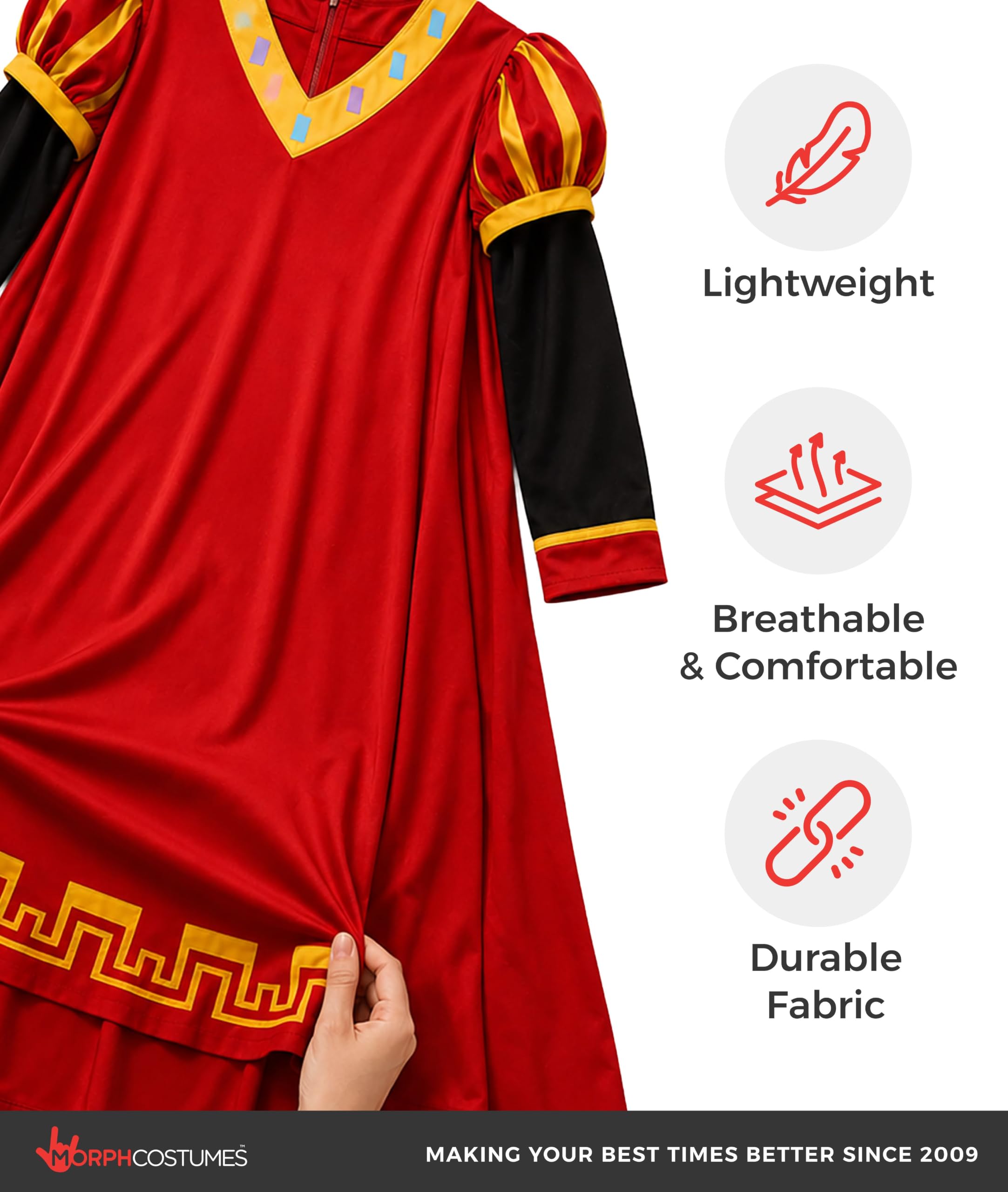 Morph Disfraz Noble Hombre, Disfraz de Fantasia Halloween Hombre | Túnica con Capa, Cinturón, Guantes, Peluca & Sombrero, Look Noble, Perfecto para Halloween, Ideal para Disfrazarse