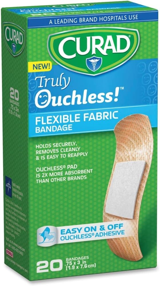Curad Ouchless Bandage 2/ Size 20ct Curad Ouchless Bandage 2/4x3 20ct