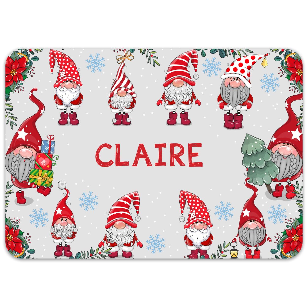 Paper Themes Cute Gnomes Personalised Christmas Placemats (Cute Gnomes)