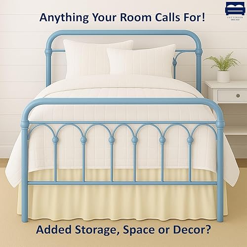 Miniatura 4 de Falda de cama con volantes con esquinas divididas y cobertura de 3 lados