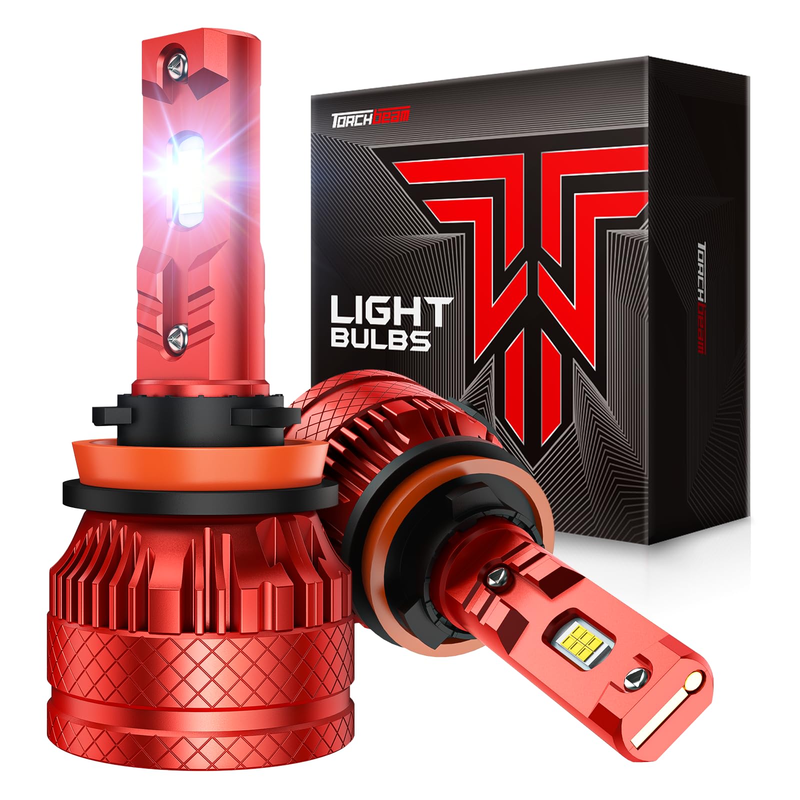 Torchbeam 2026 Automotive Fog Bulb Replacement, 82000LM 6500K Cool White, Plug &amp; Play Fit, Compatible Socket Type H11