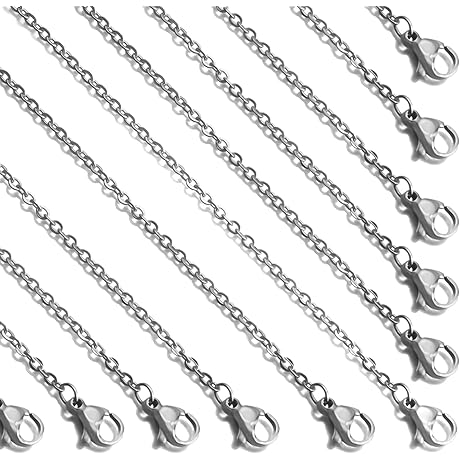 24 Pcs 16" 2mm Stainless Steel Necklace Link Cable Chain Lobster Clasp...
