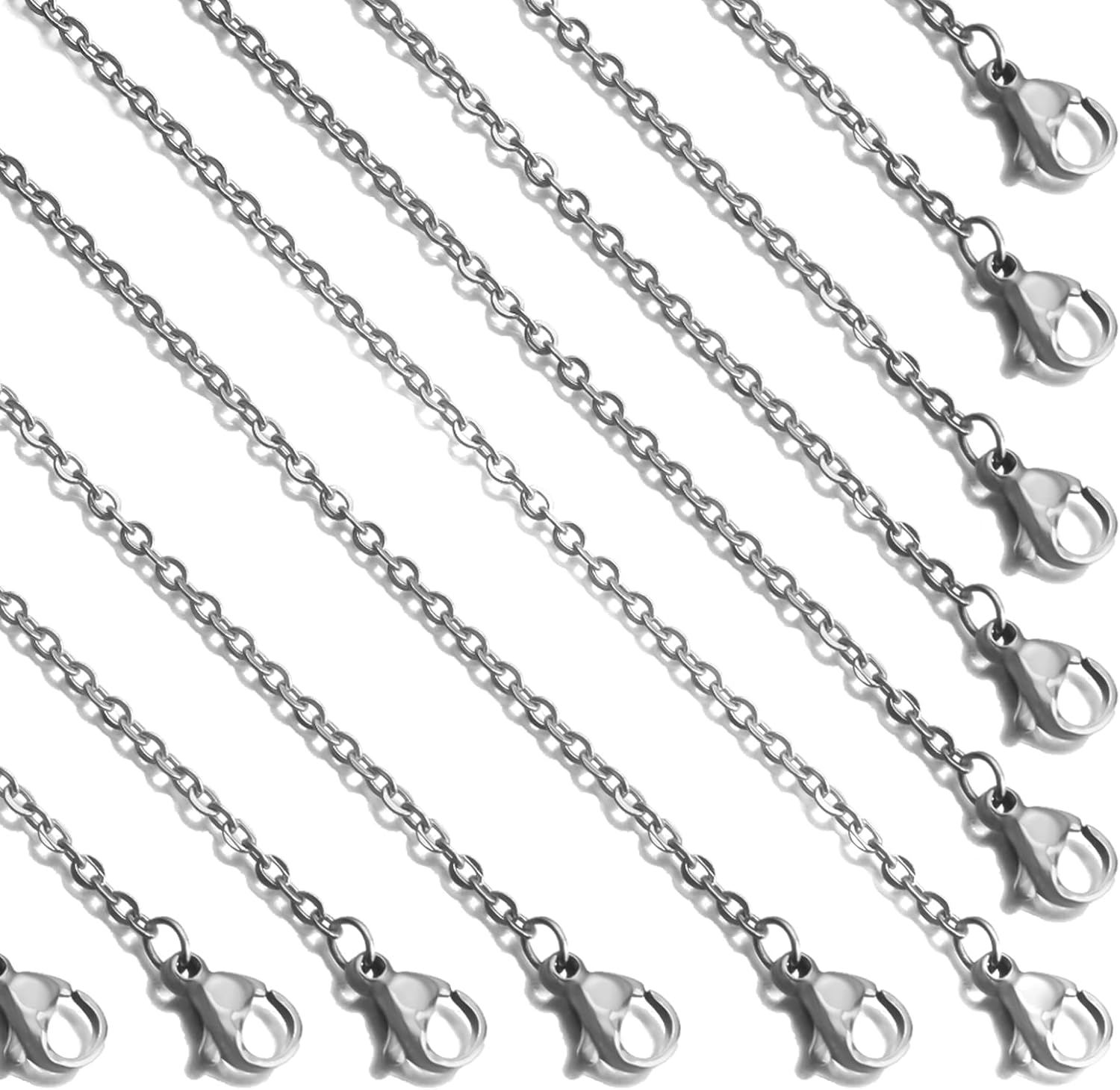 24 Pcs 22" 2mm Stainless Steel Necklace Chains Link Cable