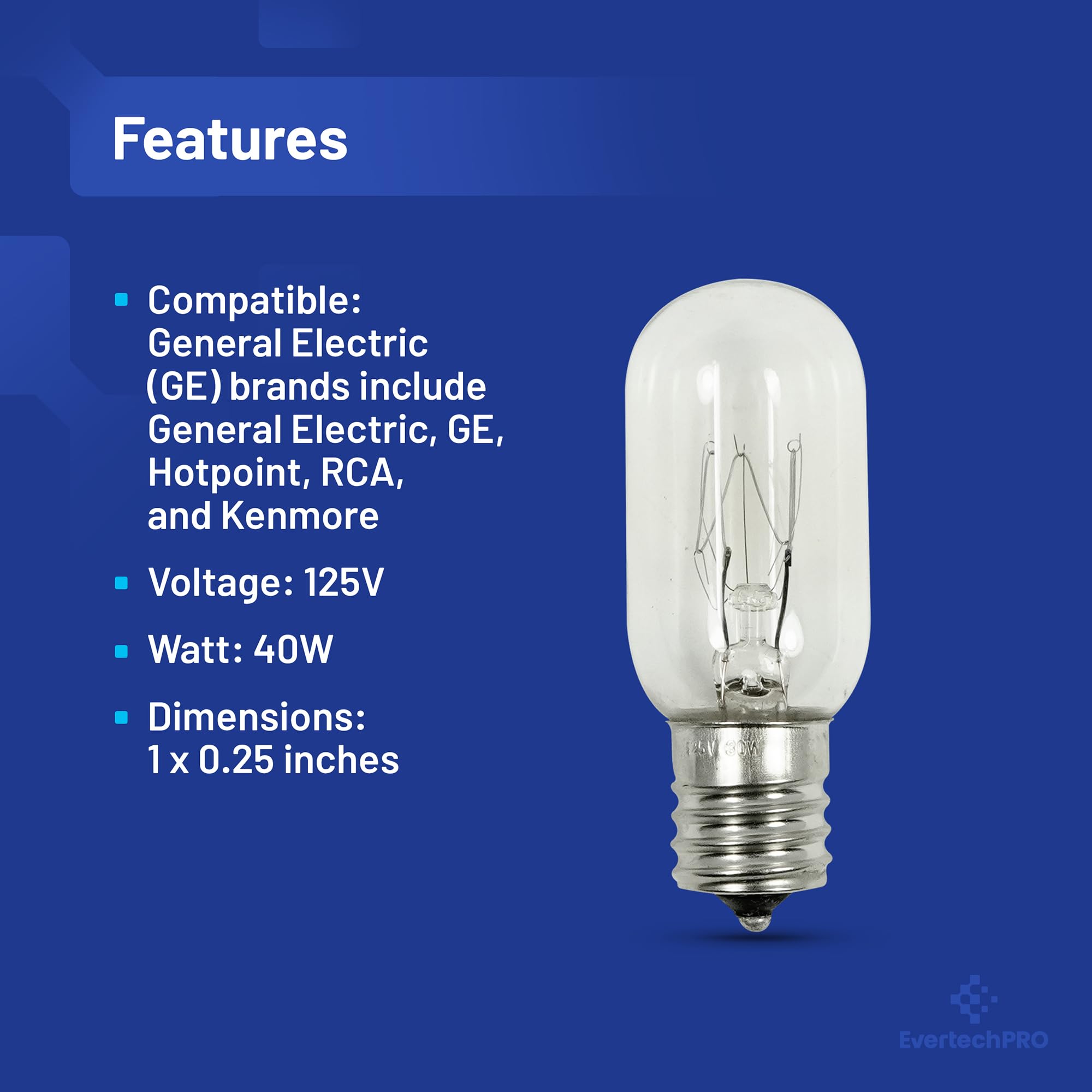 REPLACEMENT BULB FOR FRIGIDAIRE 5304408949 40W 120V Microwave Light Bulb LAMP - Foto 10