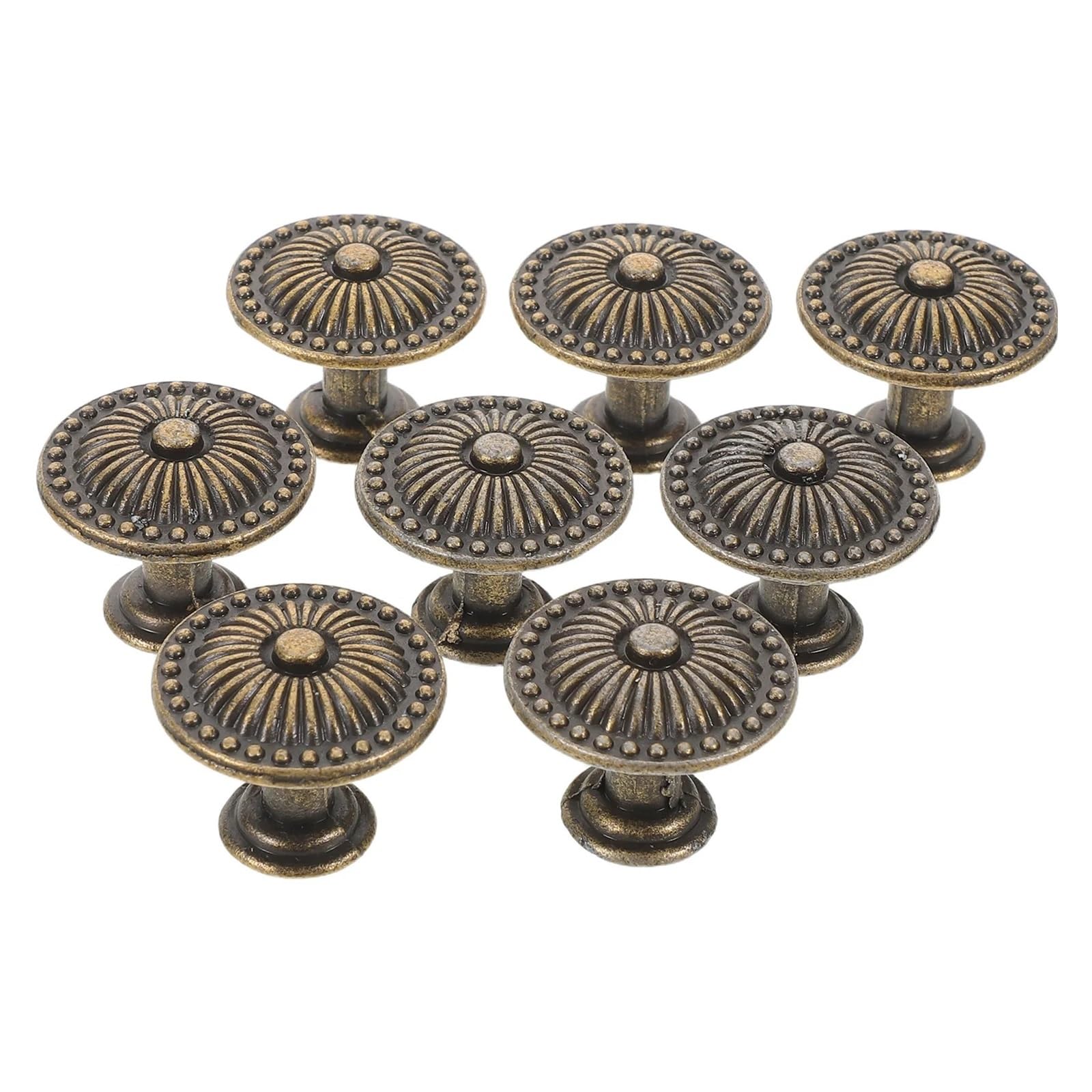 LSNNMU 8Pcs Vintage Bronze Alloy Drawer Pulls Round Retro Cabinet Handles Dresser Cupboard Hardware Kitchen Furniture for Cupboard