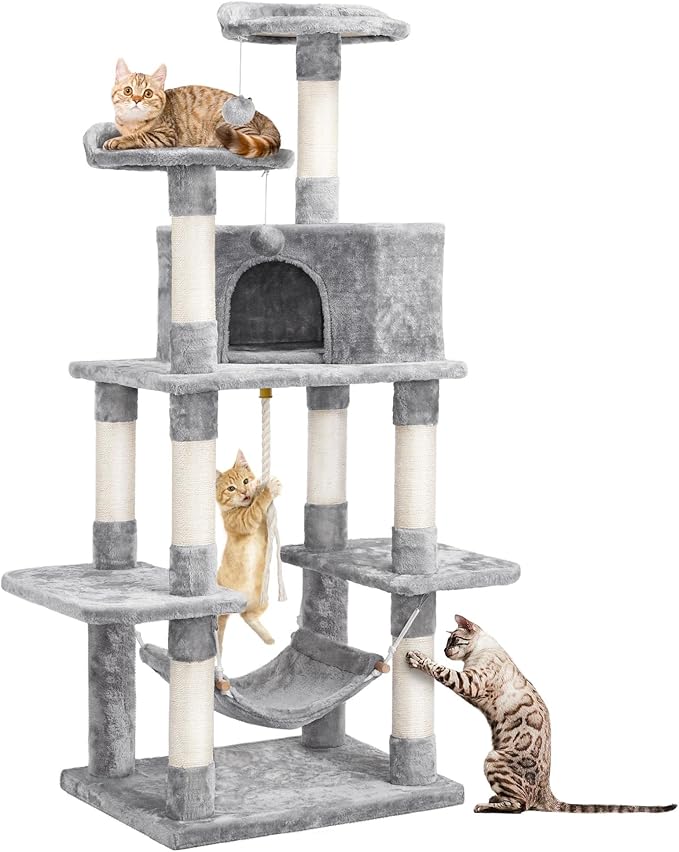 Yaheetech 59 inches MultiLevel Cat Tree Condos Stand