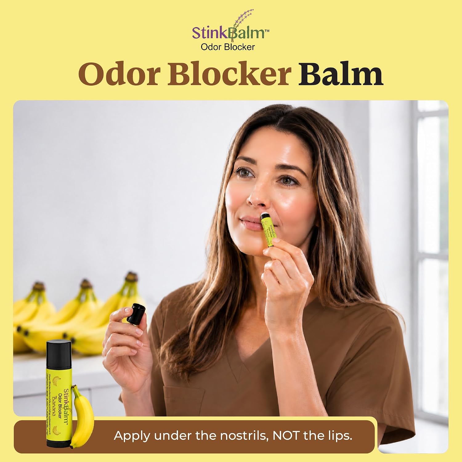 StinkBalm Banana Under-Nose Odor Masking Balm for Work, Travel & Daily Use image 2