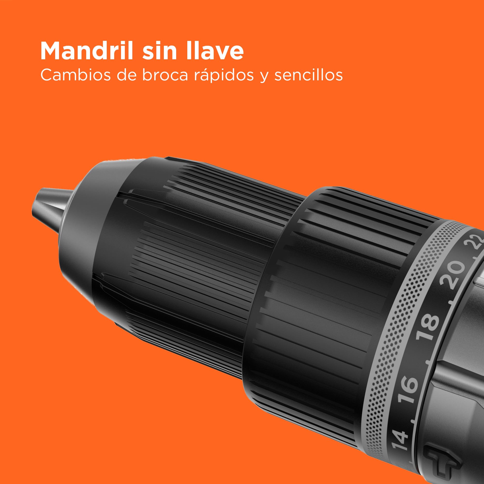 BLACK+DECKER Taladro percutor inalámbrico de 18V con 2 baterías de 2,5Ah, velocidad variable, 2 engranajes, 52Nm de par, POWERCONNECT, BL188E2K-QW