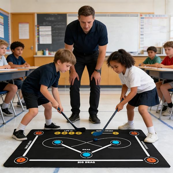 ホッケー ドリル マット - 滑り止めボール コントロール スポーツ トレーナー、フィールド ホッケー トレーニング機器 | ドリル マット屋外ホームジムクラブ愛好家女性男性初心者のためのプロフェッショナルスティックハンドリングパッド - 3