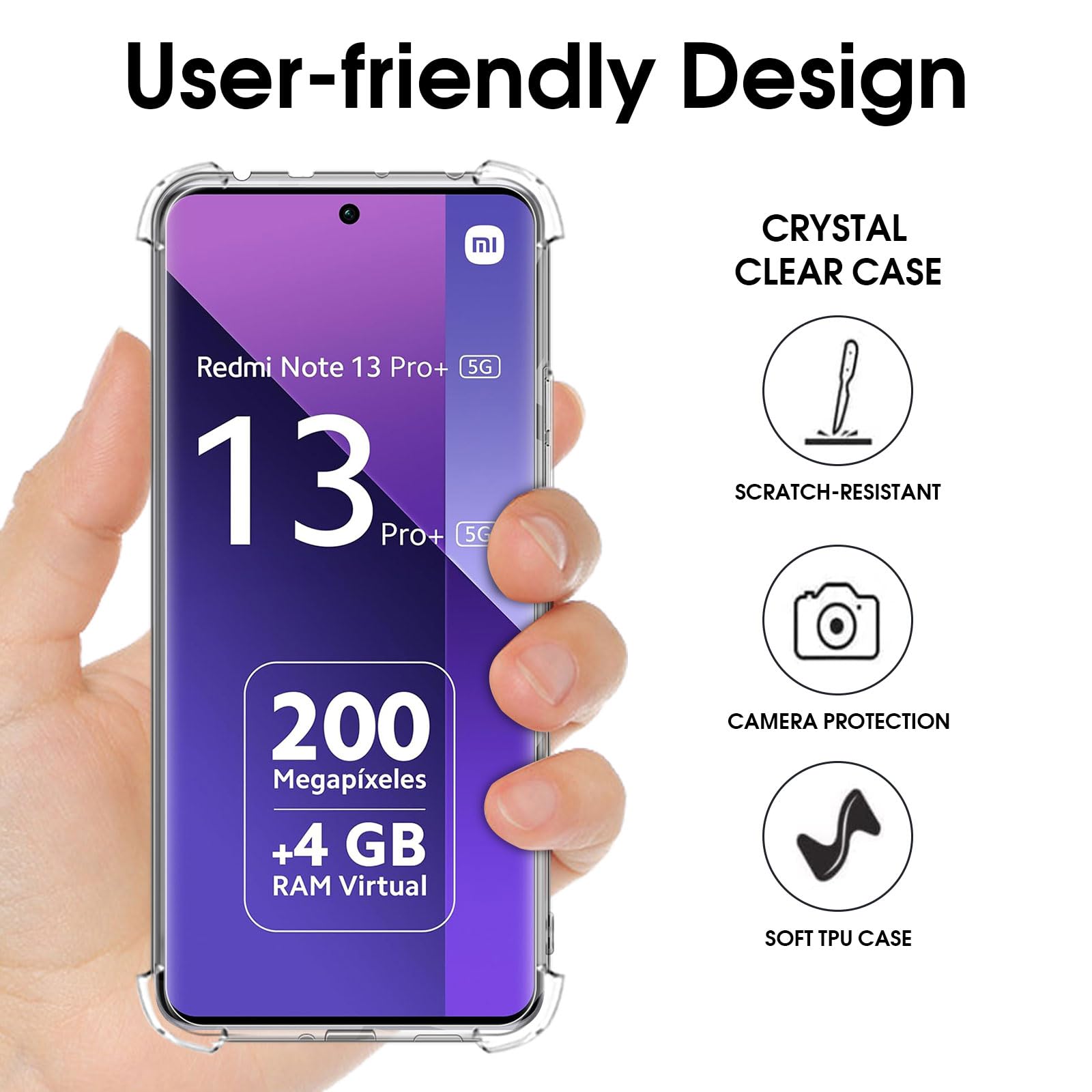 Custodia Chiara Per Xiaomi Redmi Note 13 Pro Plus 5G – Cover TPU Ultrasottile Antigiallo, Morbida E Antiurto