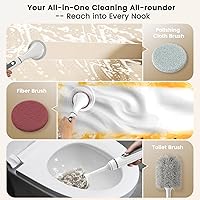 Vista 3 de Cepillo eléctrico giratorio – Cepillo de limpieza inalámbrico recargable con cuerpo completo IPX7 impermeable, 6 cabezales intercambiables y modos