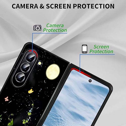 Vista 35 de Funda protectora para Samsung Galaxy Z Fold 5 2023 Slim Light Hard PC Shook Proof Funda protectora para Samsung Galaxy Z Fold 5 7.6 pulgadas - Flor