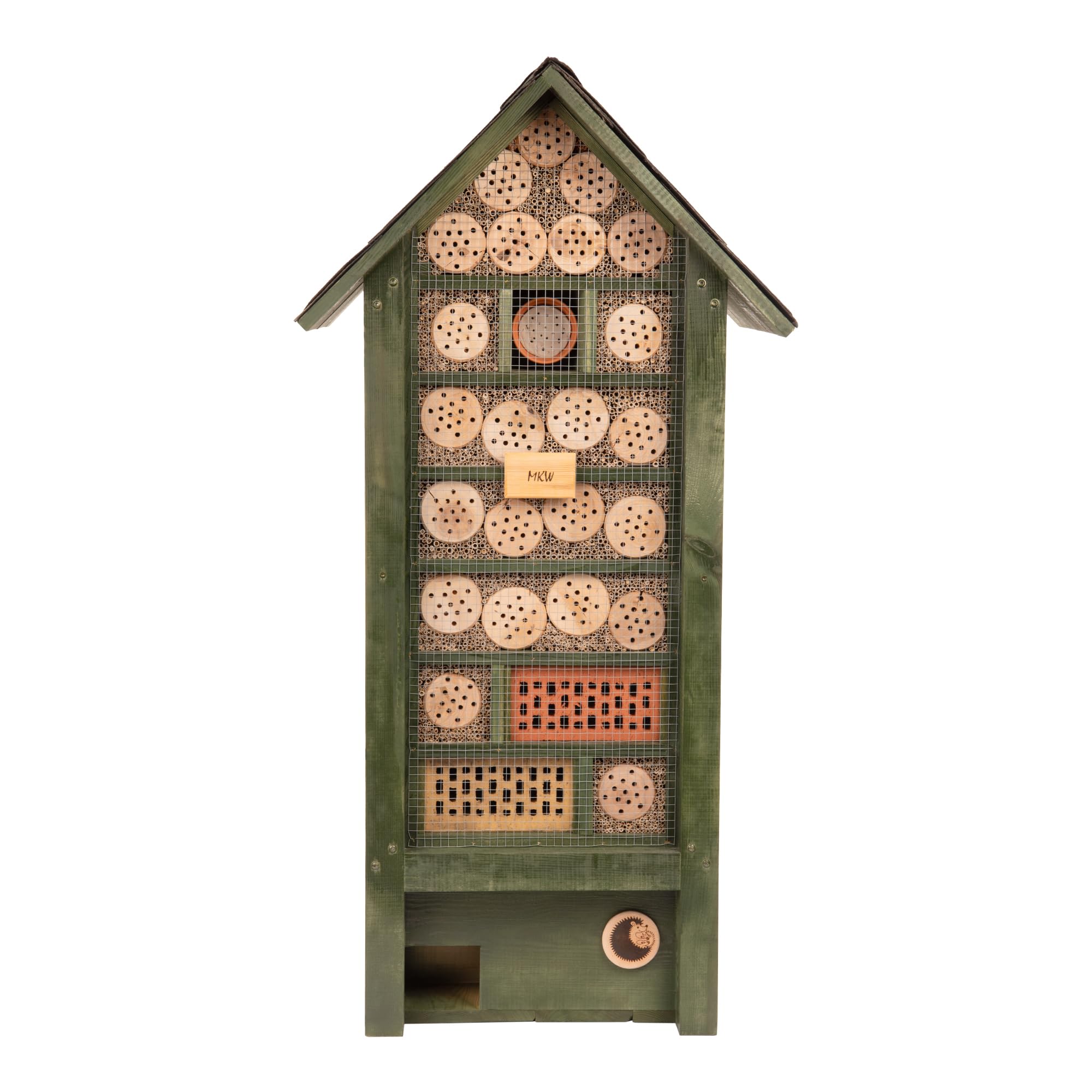 Insektenhotel & Igelhaus - Wetterfest - Arche Noah – riesiger, beidseitig offener Nistkasten MKW Nr. 2 - Insektenhaus aus massivem Laub- und Nadelholz - für Wildbienen, Marienkäfer & Schmetterlinge