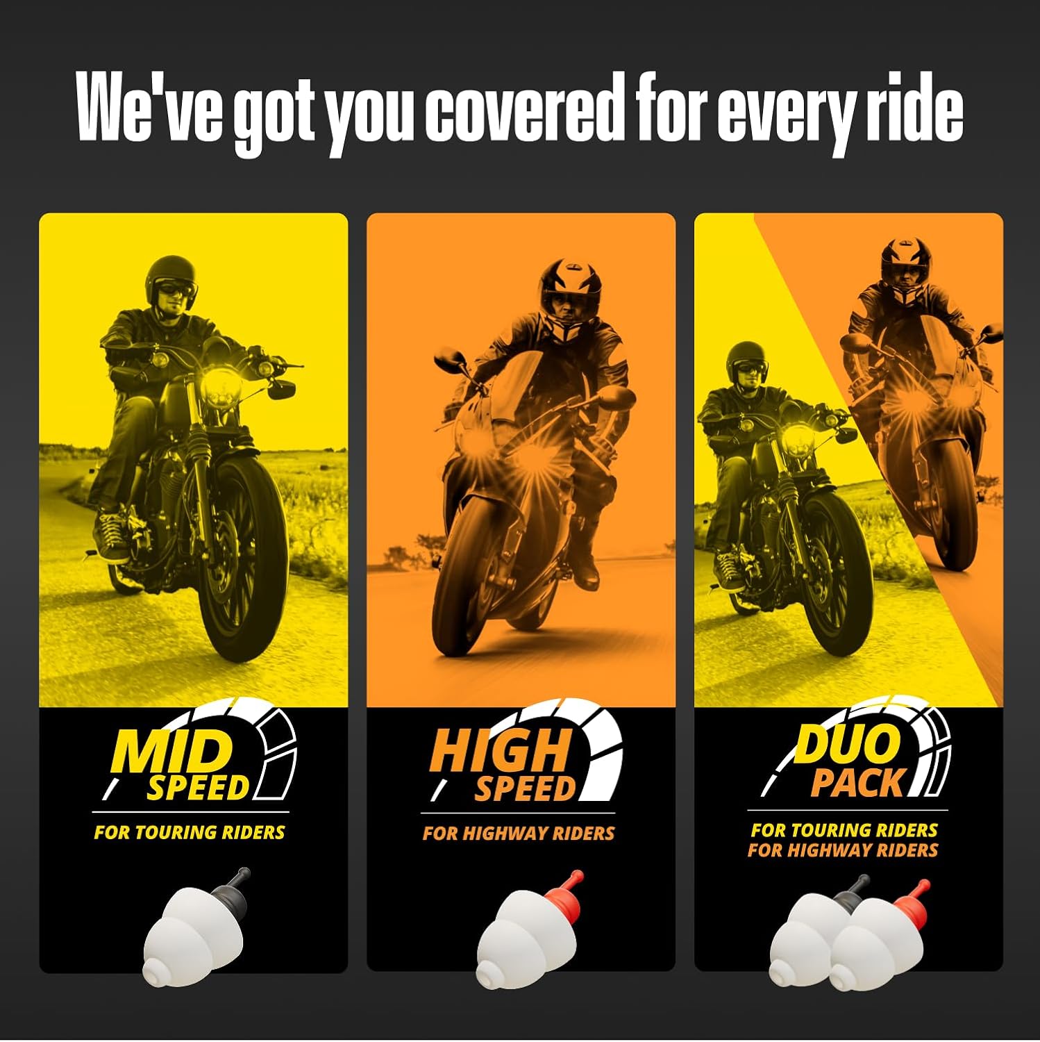 Alpine MotoSafe Sport | Motorcycle Ear Plugs for Wind Noise Reduction