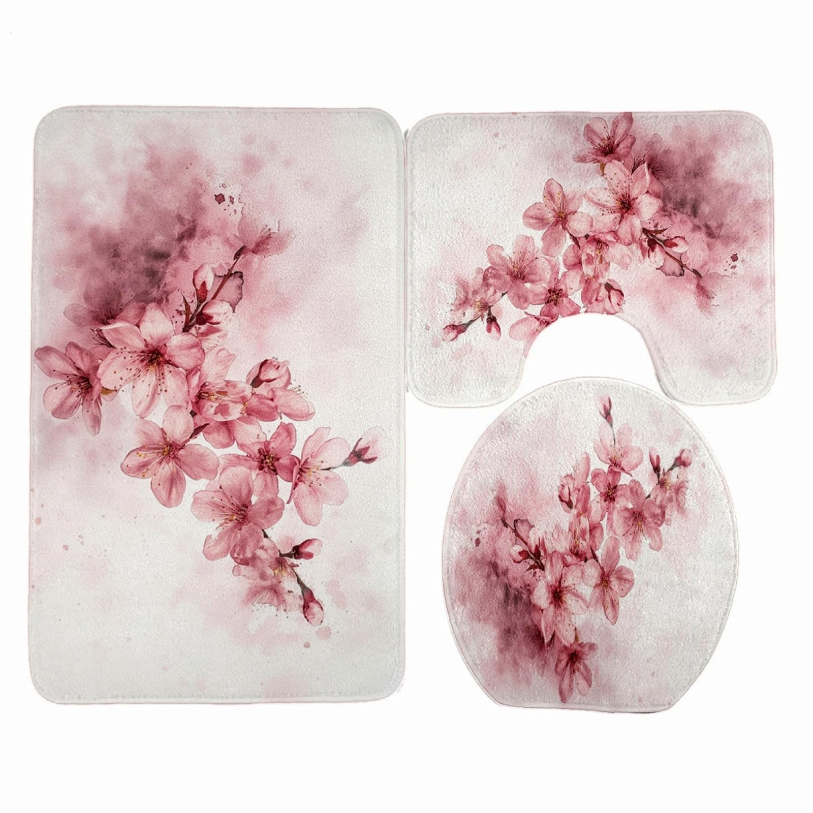 Paillasson absorbant fleur rose pour l'entrée et le couloir