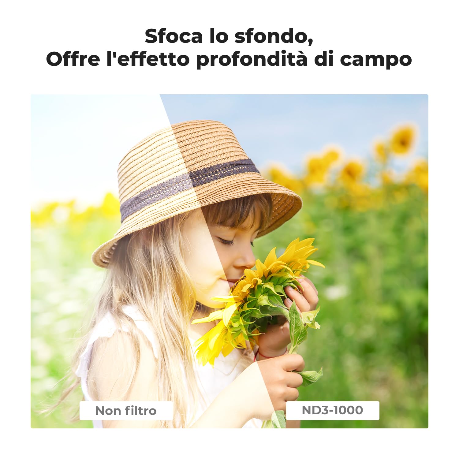 K&F CONCEPT Nano-D Filtro Variabile ND3-1000 (1.5-10 stops) Ultrasottili HD con 24 Strati Rivestimento Nano in Vetro Ottico per obiettivi 77mm