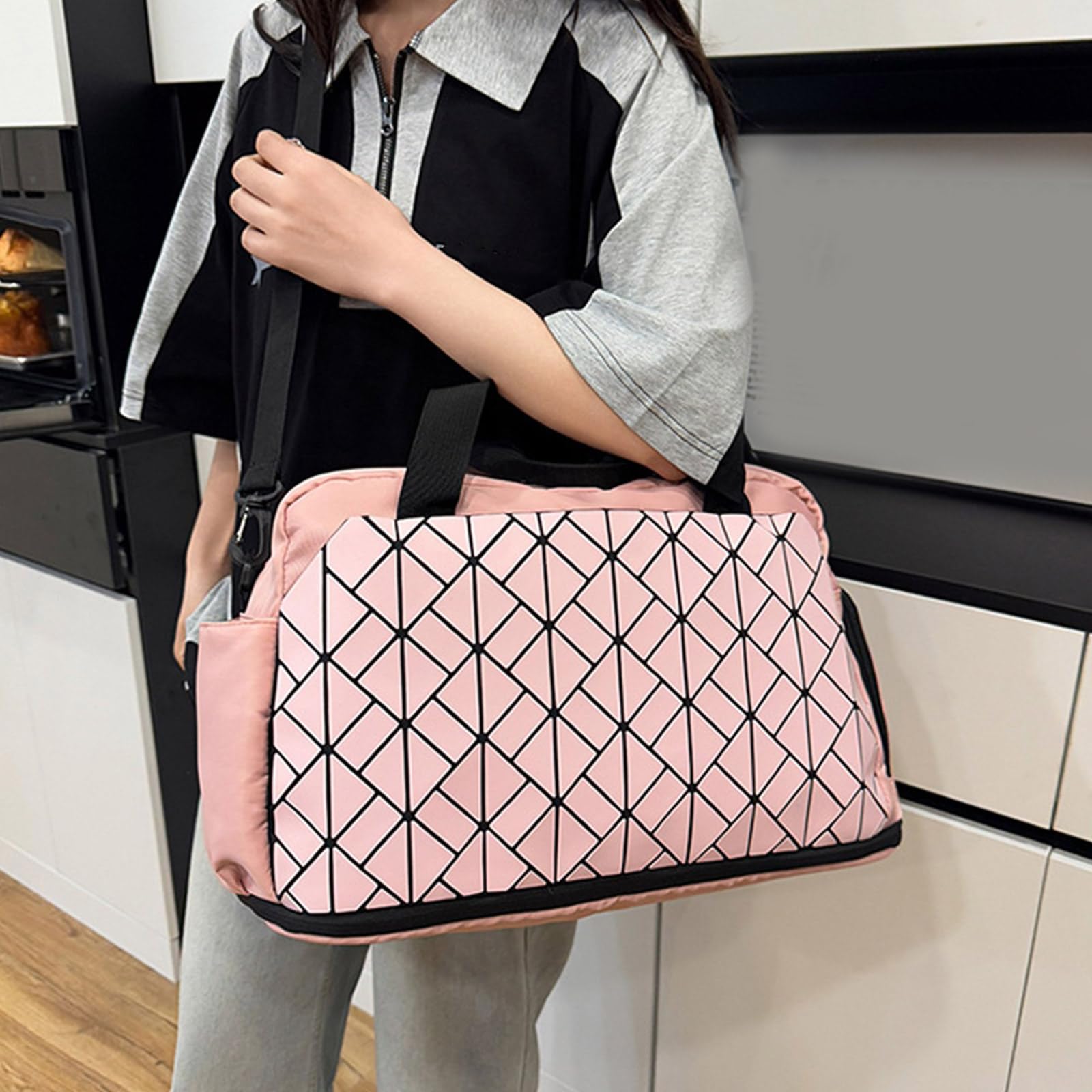 Sacca Da Palestra Sportiva Da Viaggio Pieghevole Duffle On Weekers Borse Per Donne Ragazze Impermeabili Durante La Notte Per Yogas Sports Gym Bag Della Palestra