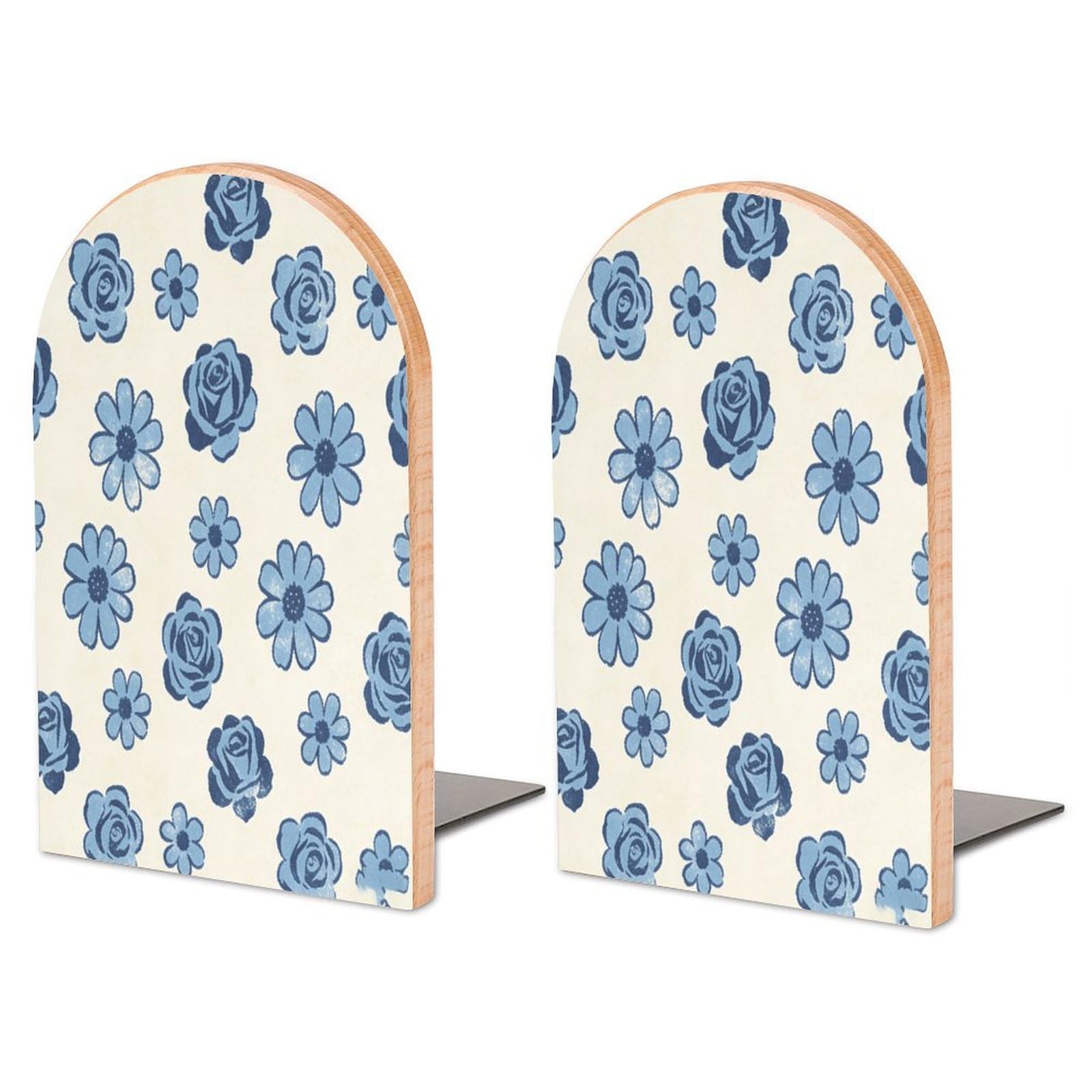 Soporte grande para libros en madera noble con motivos florales y base de alta estabilidad