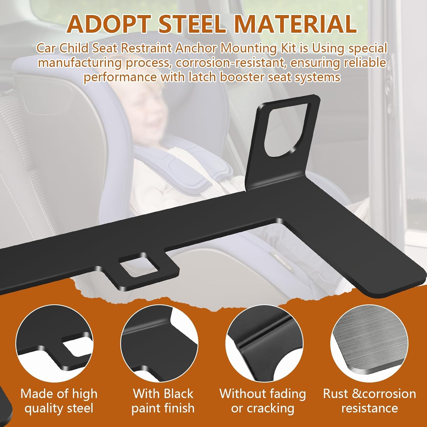 Base de Montage Universelle pour Siège Auto Bébé – Compatible ISOFIX & LATCH, Kit d'Ancrage avec Connecteurs de Ceinture Sécurisés, Support de Fixation pour Tous Types de Véhicules
