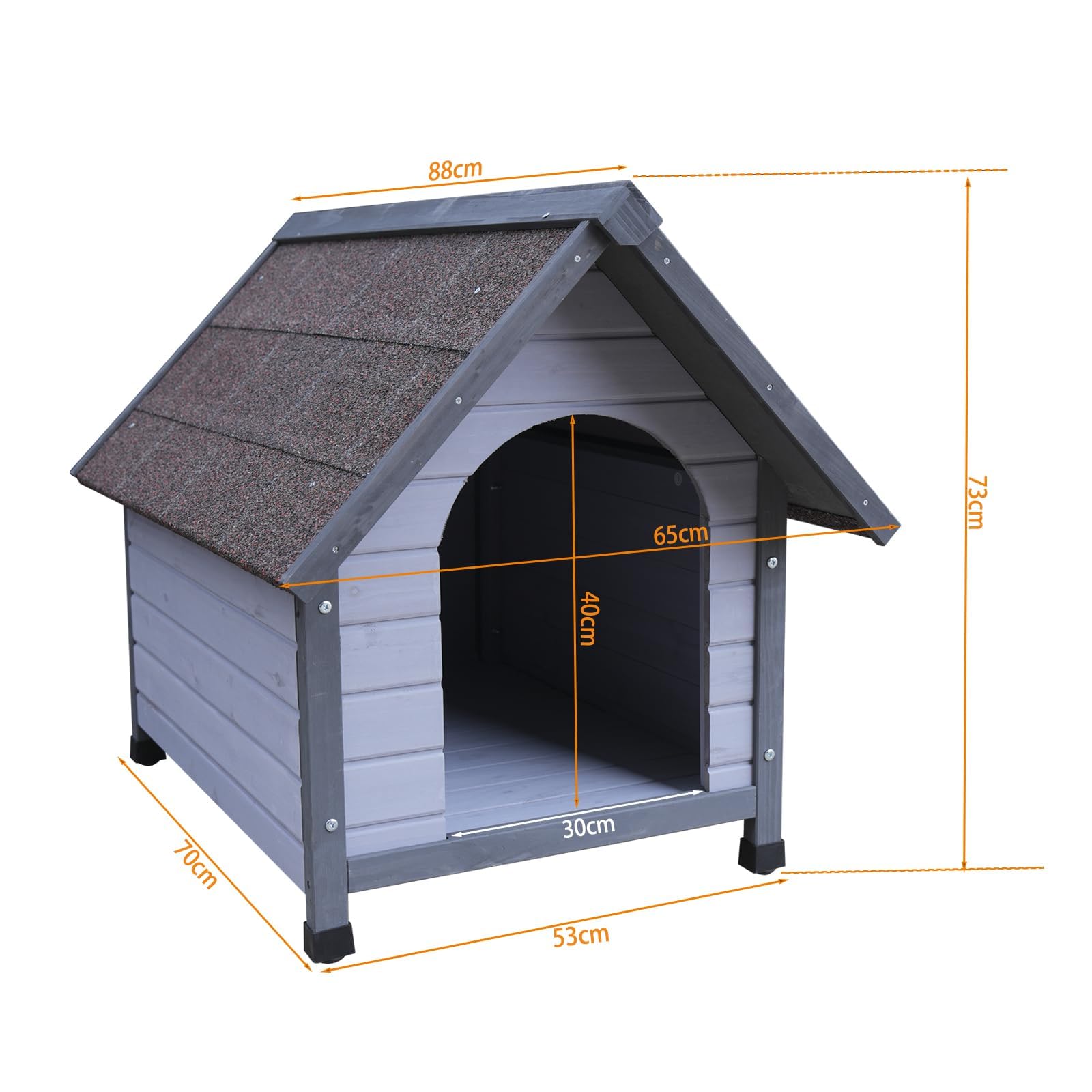 Amazon | OAFNLWU 天然杉材 木製 犬小屋 犬舎 屋外用 中型犬対応