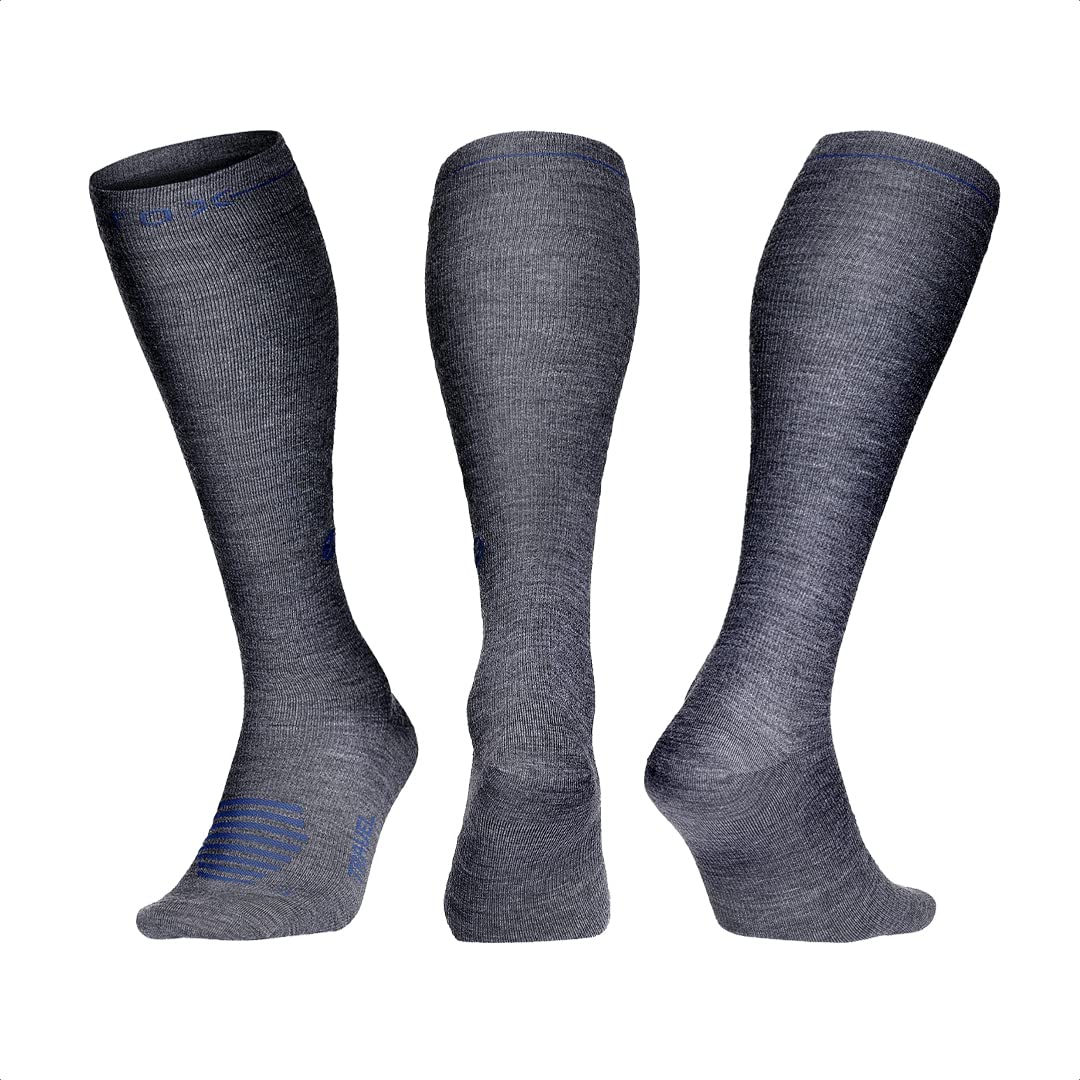 STOX Energy Socks - Calze da viaggio per uomo - Calze premium a compressione - Calze da viaggio - Anti TVP - Trombosi da viaggiatore - Prevengono le gambe gonfie e stanche