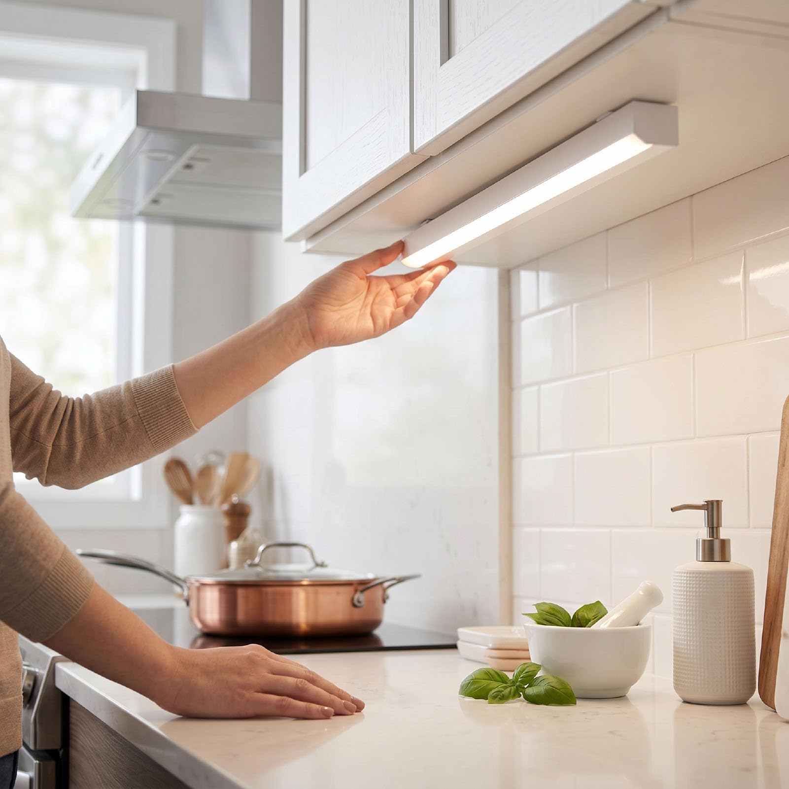 Hyuduo Kinkiet ścienny LED o Mocy 24W i Barwie Ciepłej Bieli 3000K (60cm)