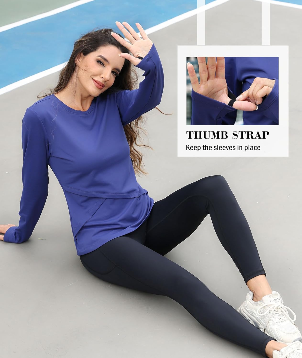 KevaMolly Womens Thermal Workout Tops Long Sleeve Fleece Shirts Running Athletic Base Layer Cold Weather Gear Back Reflective - Image 3