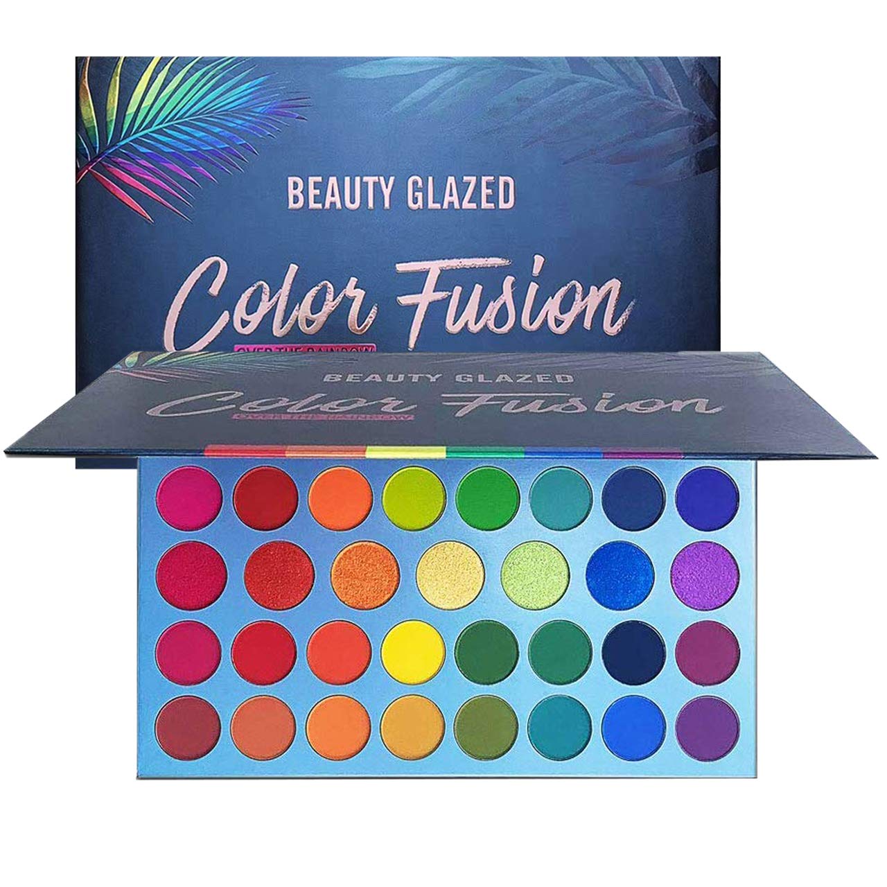 Beauty Glazed High Pigmented Makeup Palette Easy to Blend Color Fusion 39 Shades Metallic and Shimmers Eyeshadow Sweatproof and Waterproof Eye Shadows