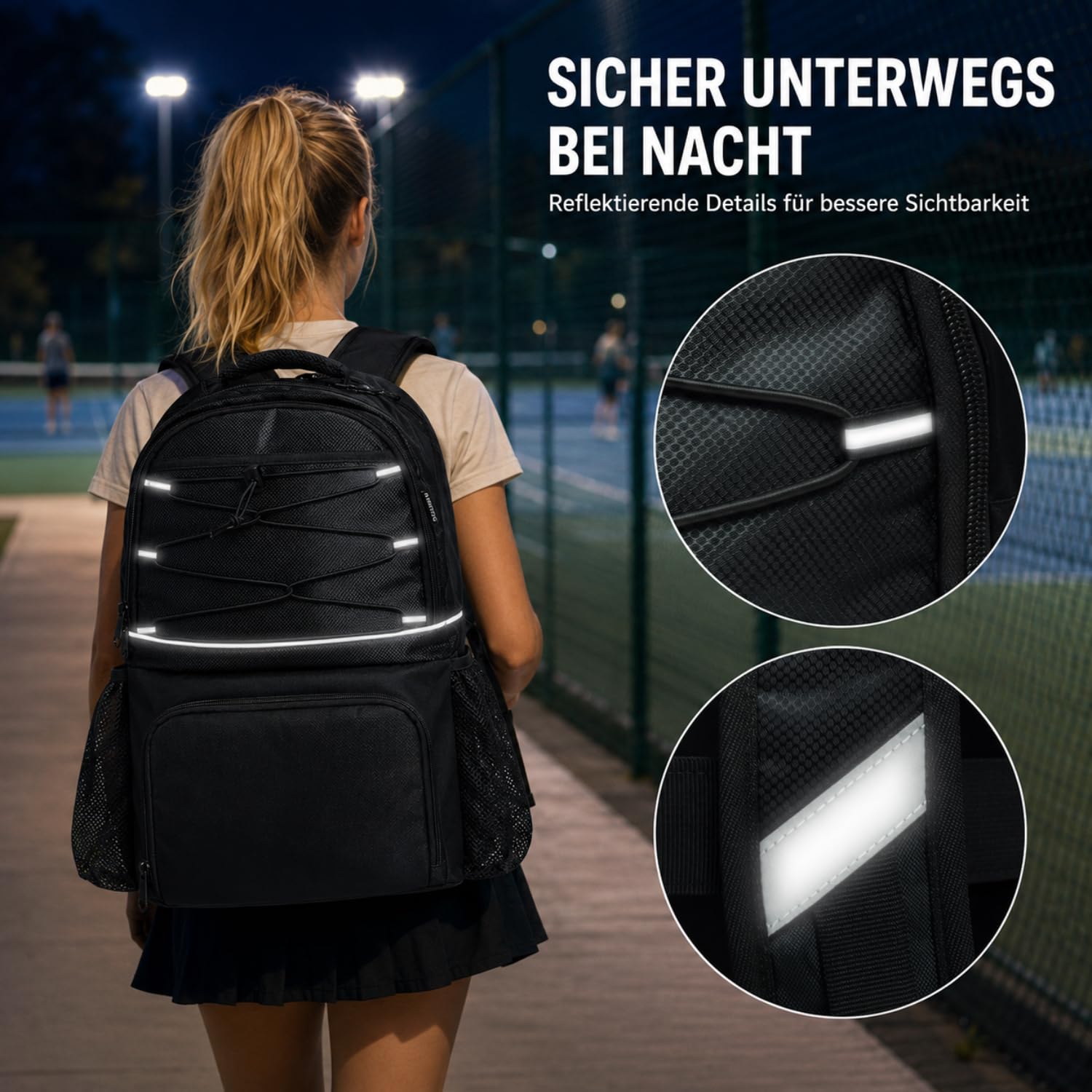 AUMTISC Plecak tenisowy z kieszenią na buty, torba tenisowa dla kobiet i mężczyzn, torba na pikle, plecaki do badmintona, squash, duża pojemność, wielofunkcyjna torba sportowa