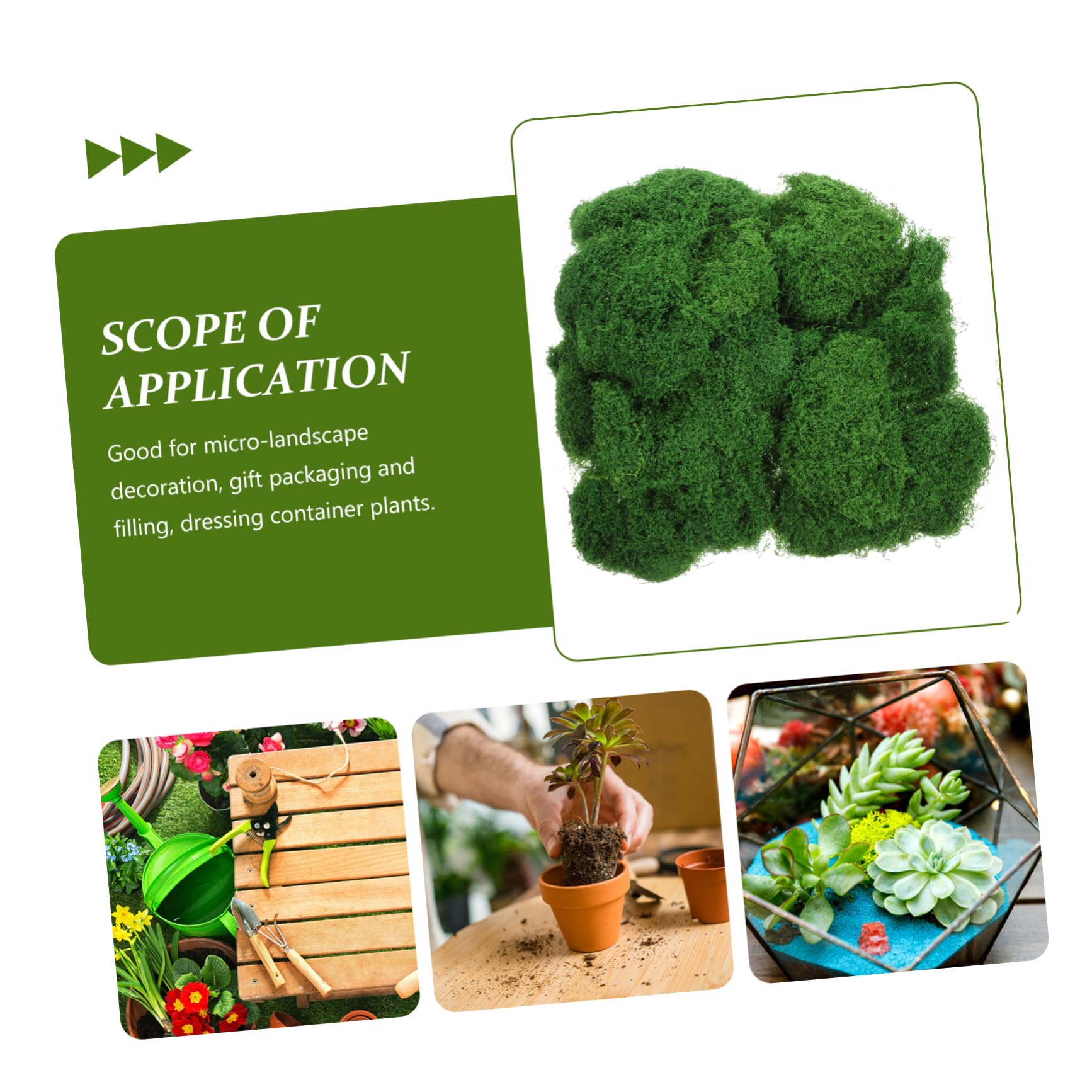 ibasenice Decorative Fake Moss 200g Artificial Moss for Plant Decor for Indoor Plants