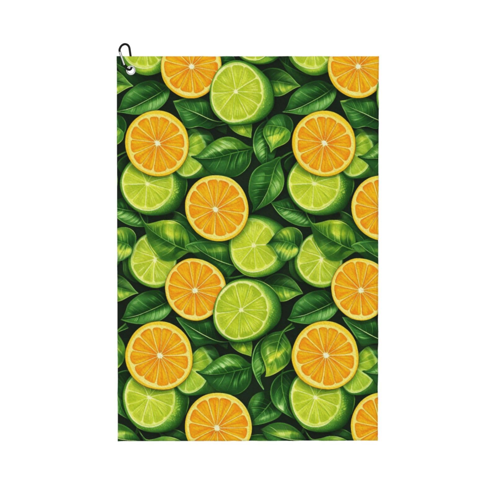 Oudrspo Vibrant Orange Seamless Pattern Multi-Functional Golf Towel | Absorbent Quick Drying 16x24in