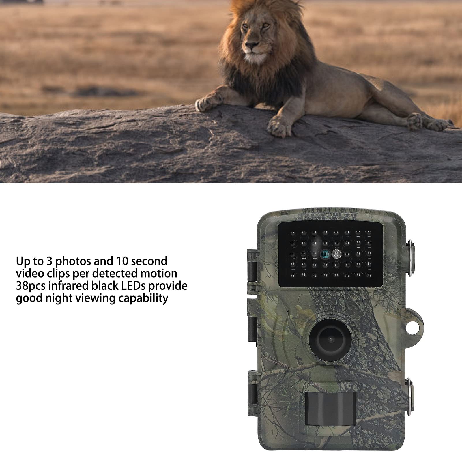 QANYEGN Trail Camera, 1080P Trail Game Camera, Trail Track Camera with 38 LEDs for Wildlife Monitoring Outdoor Security Deer Scouting