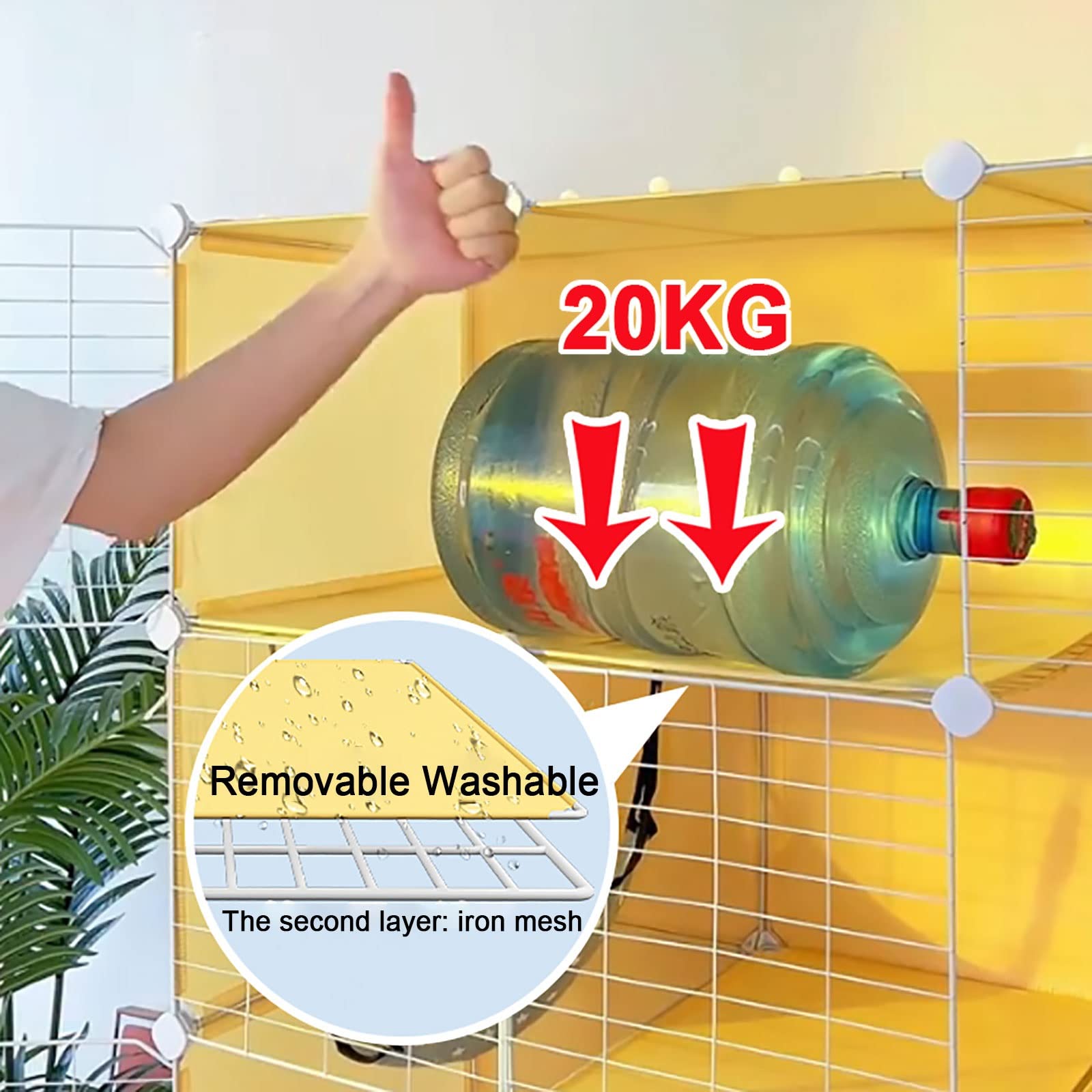 Klatka dla kota z kuwetą, duża, zdejmowana, metalowa klatka dla zwierząt, DIY, 2/3-poziomowa, wewnętrzna skrzynia dla zwierząt domowych, dla kotów, królików i szynszyli