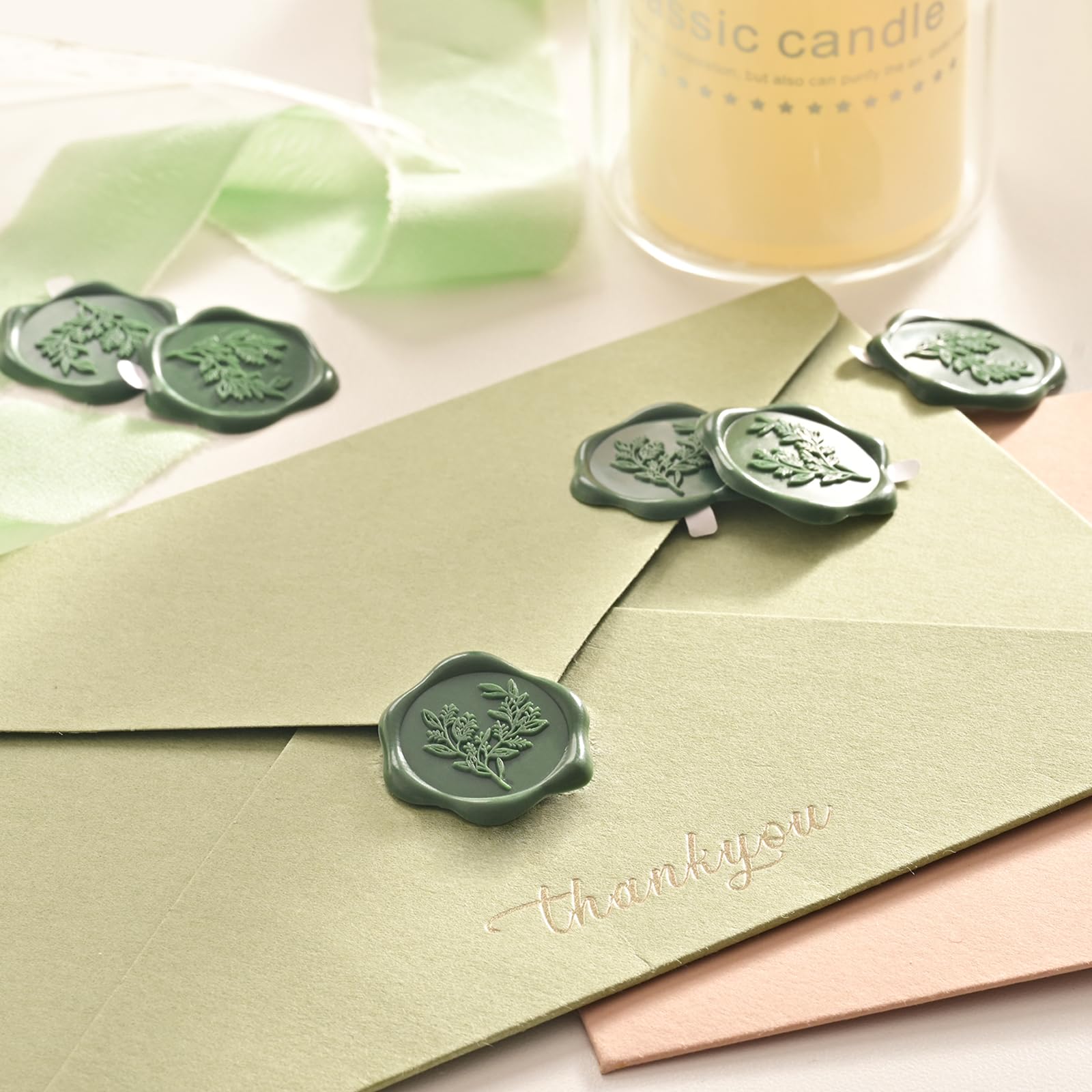 VTOS Lot De 50 Autocollants De Cire à Cacheter En Bronze Doré