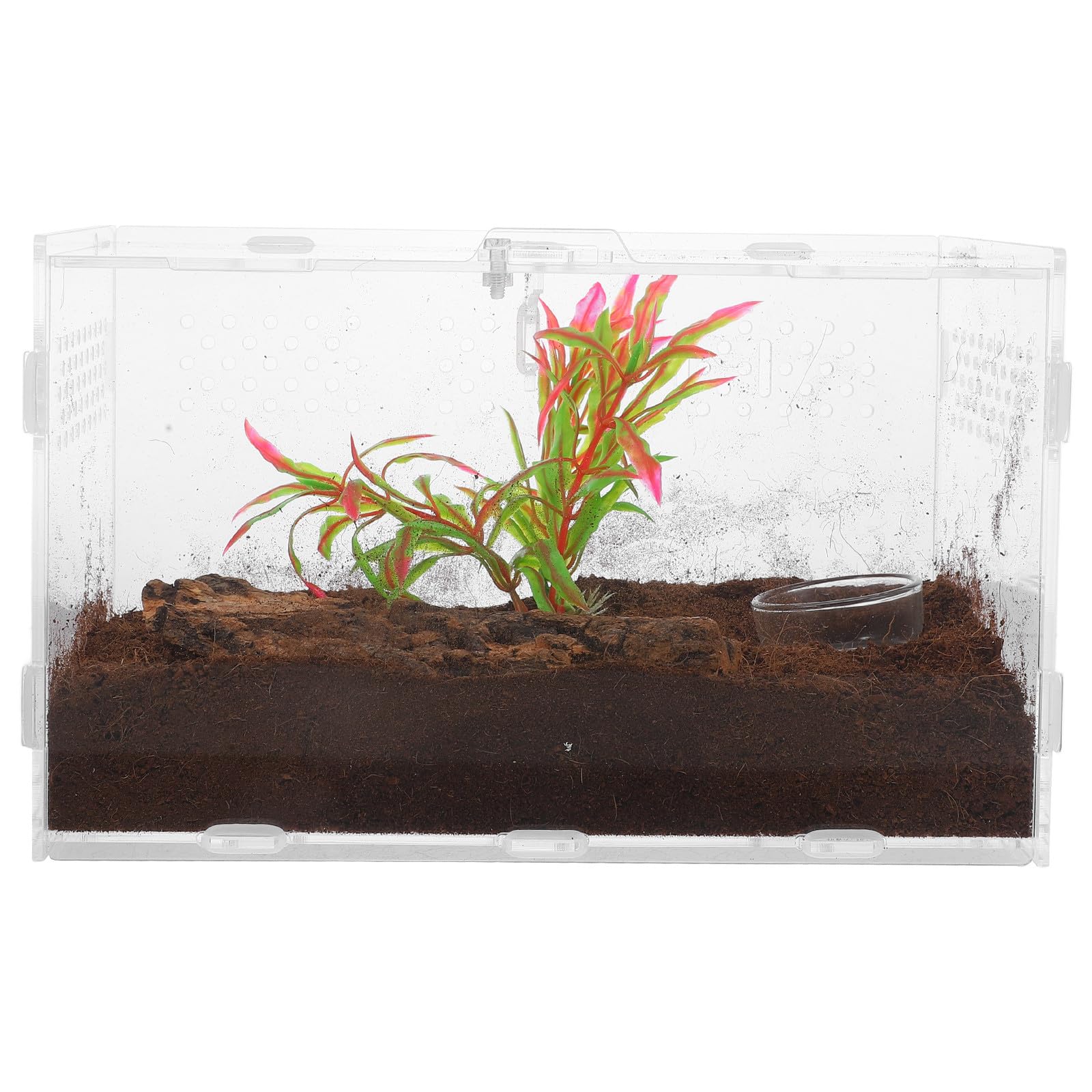 Terrario Rettili in Acrilico Trasparente Adeguata Circolazione d'Aria e Facile da Lavare, Scatola per Allevamento Gechi e Grilli per Habitat Piccoli Animali