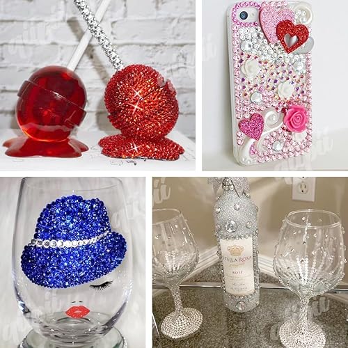 Miniatura 5 de 6850 diamantes de imitación transparentes para uñas, 288 multiformas, diamantes de imitación blancos + 6570 piedras redondas de cristal con parte