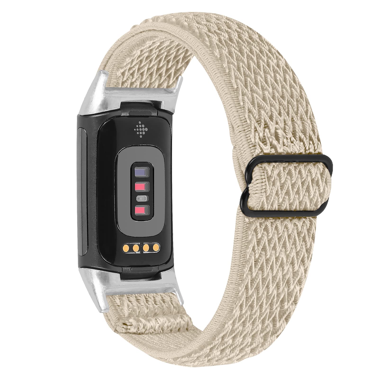 AISPORTS Compatible with Fitbit Charge 6/5 Strap Nylon for Women Men, Soft Stretch Braided Elastic Weave Nylon Solo Loop Bracelet Sport Wristband Replacement Band for Fitbit Charge 6/Charge 5
