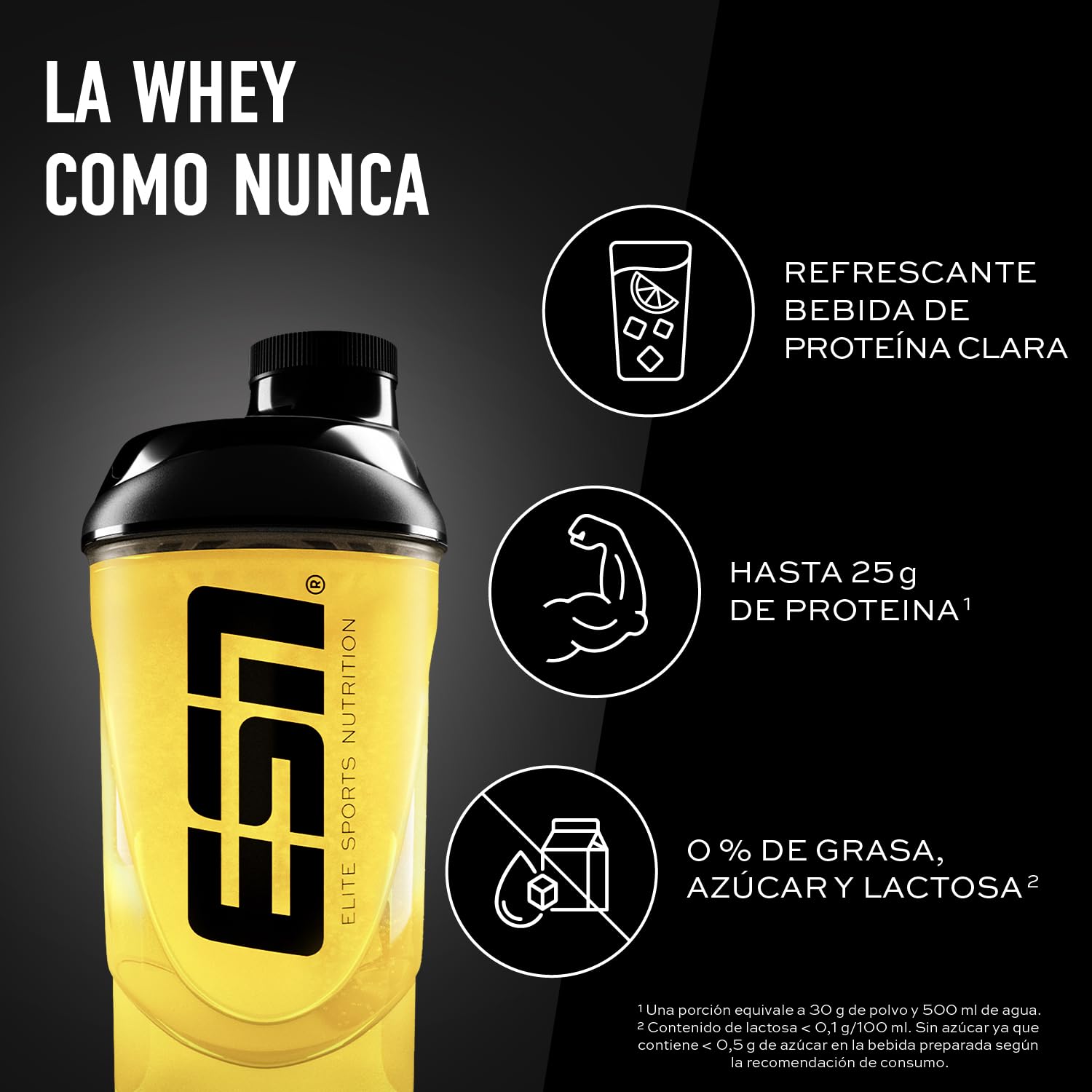 ESN ISOCLEAR Whey Isolate Protein Powder, Té helado con limón, 1000 g, limonada de proteínas con un sabor afrutado y delicioso, suero de leche claro - made in Germany
