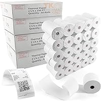 Vista 30 de (50 rollos) Papel térmico de 2 1/4 pulgadas x 230 pies, papel de recibo POS para caja registradora de negocios minoristas, se adapta a la mayoría