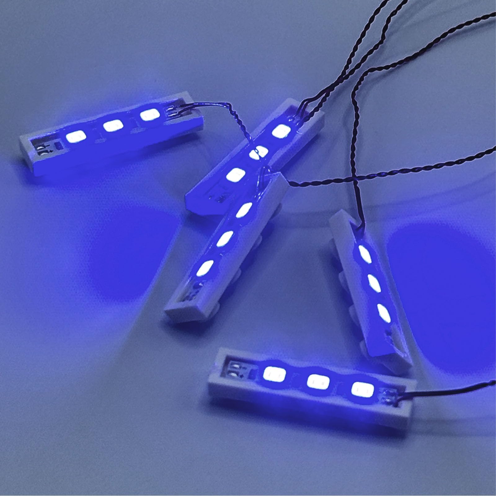 20pcs 1x4 DIY LED Light Kit, Compatible with Lego 3710 Bricks City DIY Module, Building Blocks Accessories (Blue)