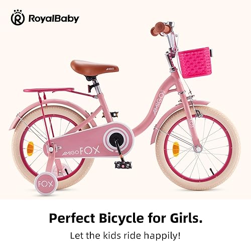Miniatura 8 de Royalbaby Princess - Bicicleta para niñas de 12, 14, 16, 18, 20 pulgadas, con cesta para niños de 3 a 12 años