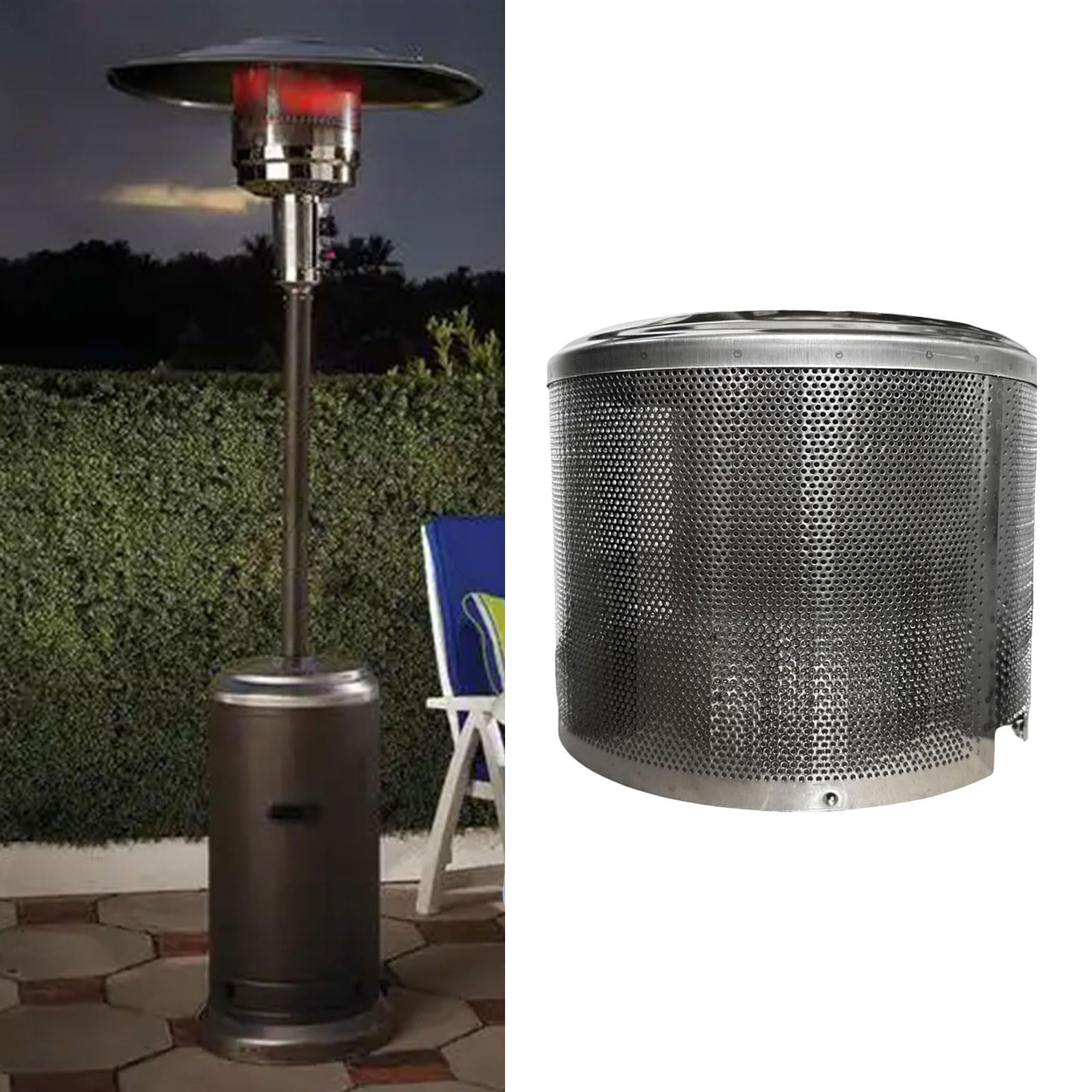 Bruciatore in acciaio inox, universale, per riscaldamento esterno, per patios esterni, compatibile con terrazze, accessorio più caldo