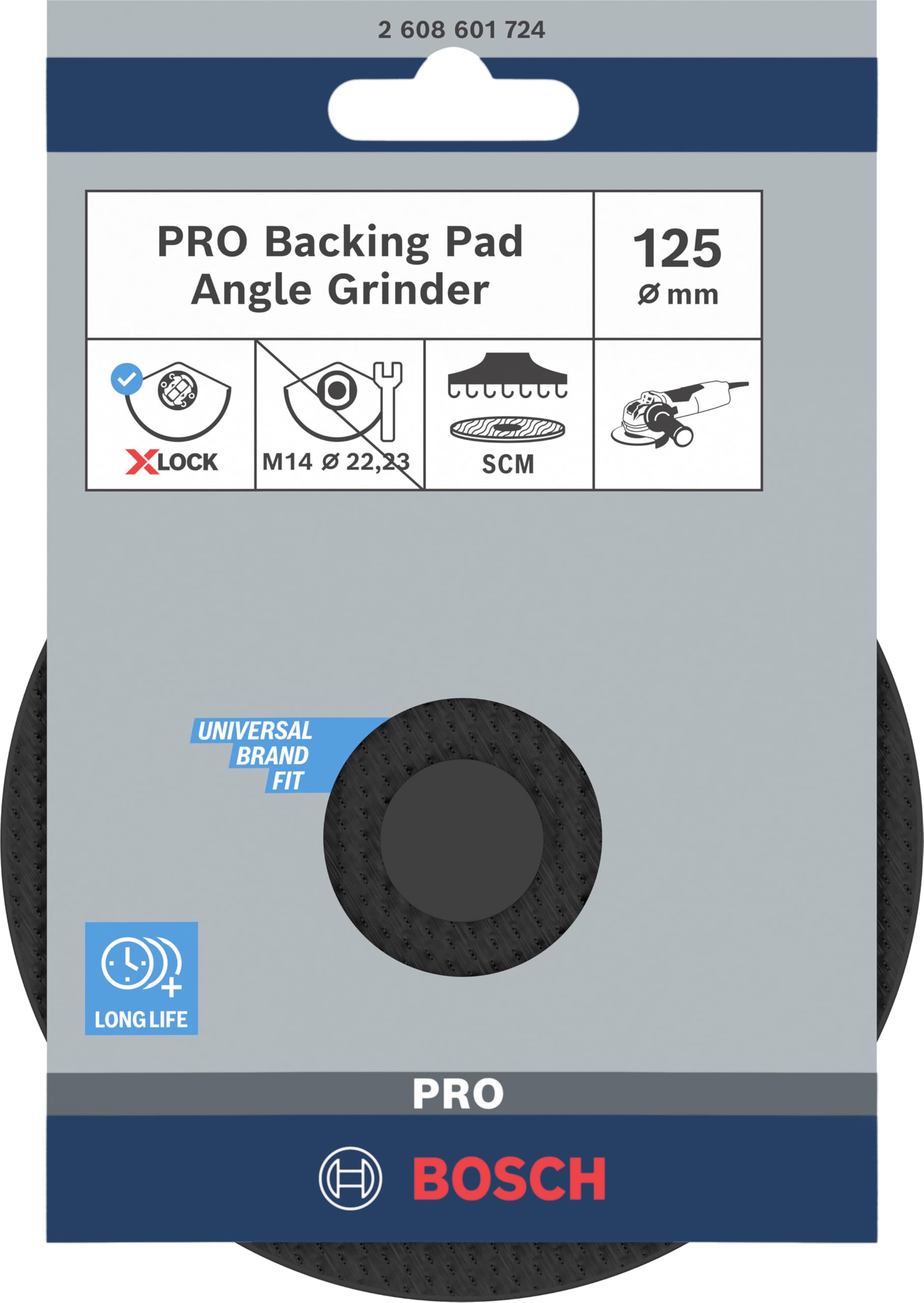 Bosch Professional 2608601724 Platorello SCM, con Spina di Centraggio, X-Lock, Ø125 mm