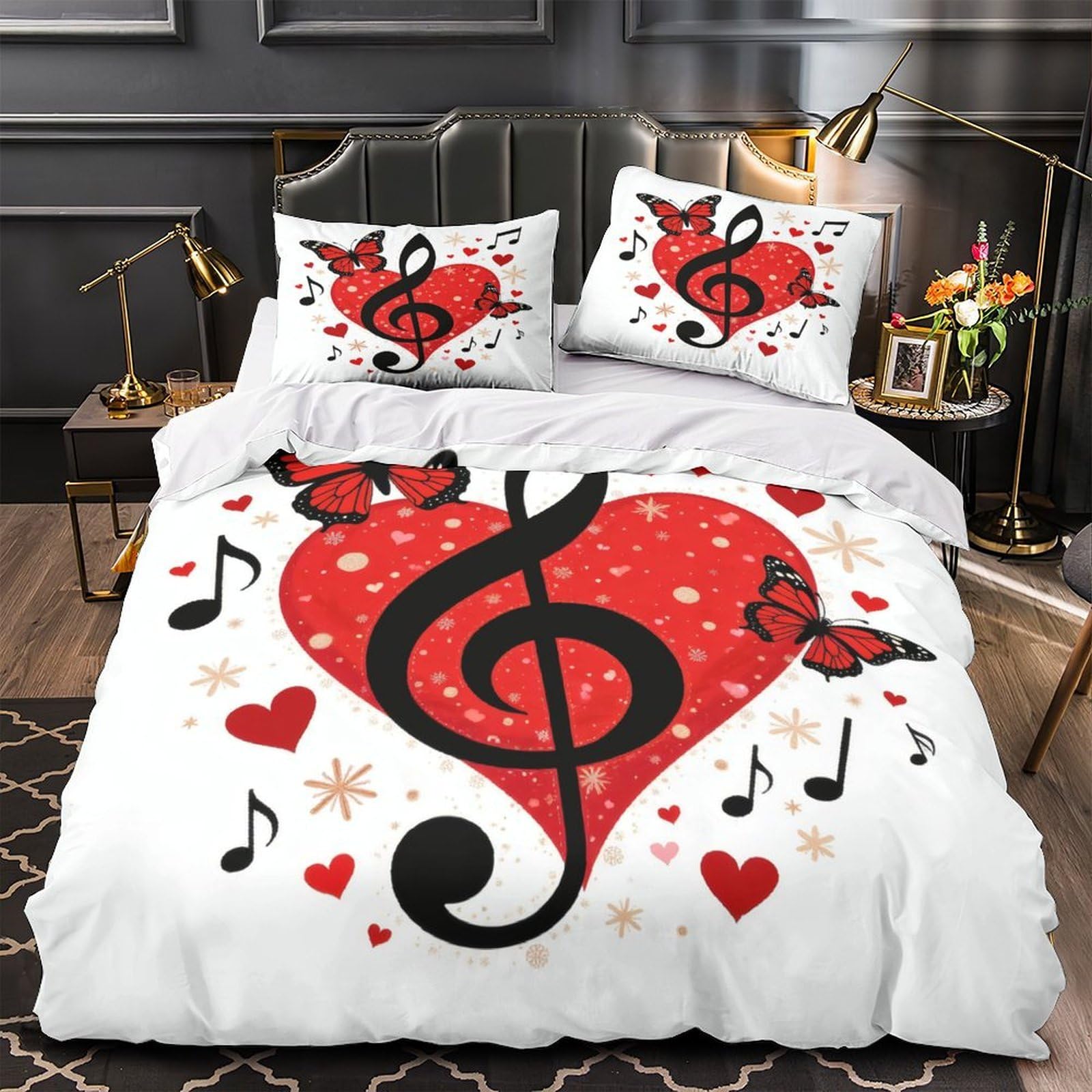 Housse de couette notes de musique 3D pour transformer la chambre d'une ado créative