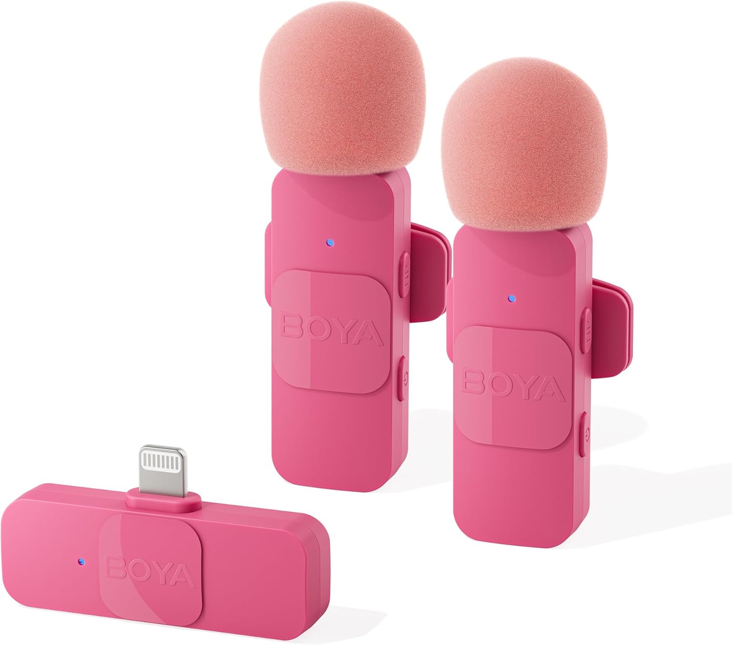 BOYA by-W4 - Micrófonos Lavalier inalámbricos para cámaras, videocámara, computadora DSLR, duración de la batería de 7 horas, transmisión de 98