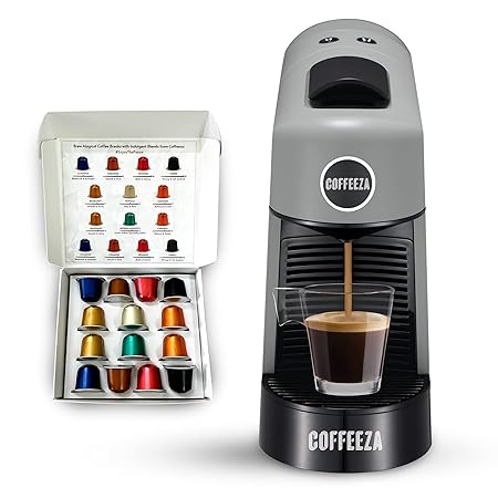 COFFEEZA Finero Next Capsule Coffee Machine (Grey) - 20 Bar pressure | Perfect Coffee Maker for Espresso