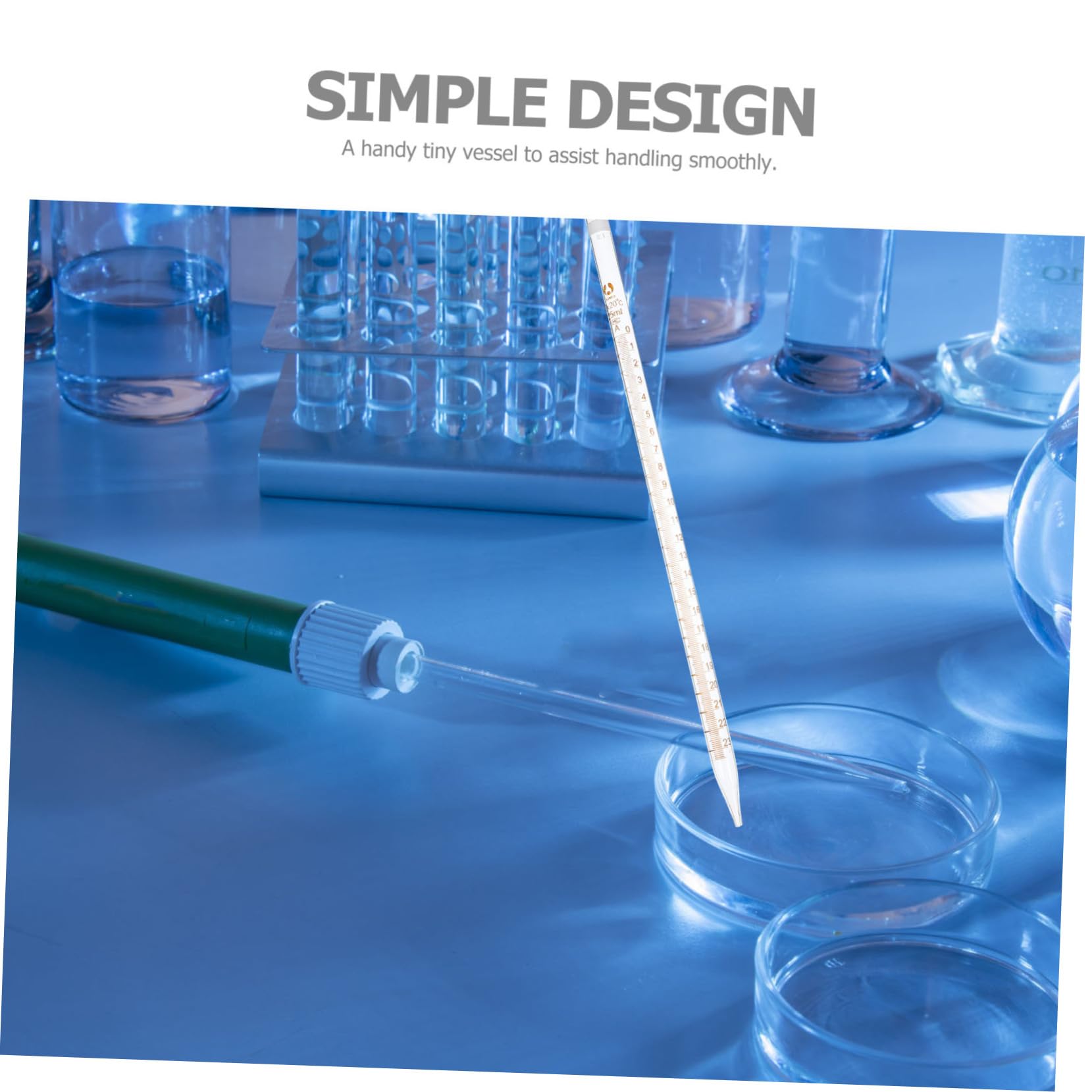 Pipetta Graduata in Vetro 25ml, 20 Pezzi per Laboratorio | Precisione di Misura, Struttura Scale, Formato Portatile, Vetro Trasparente